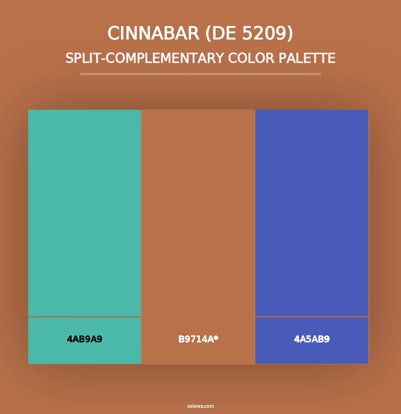 Cinnabar (DE 5209) - Split-Complementary Color Palette