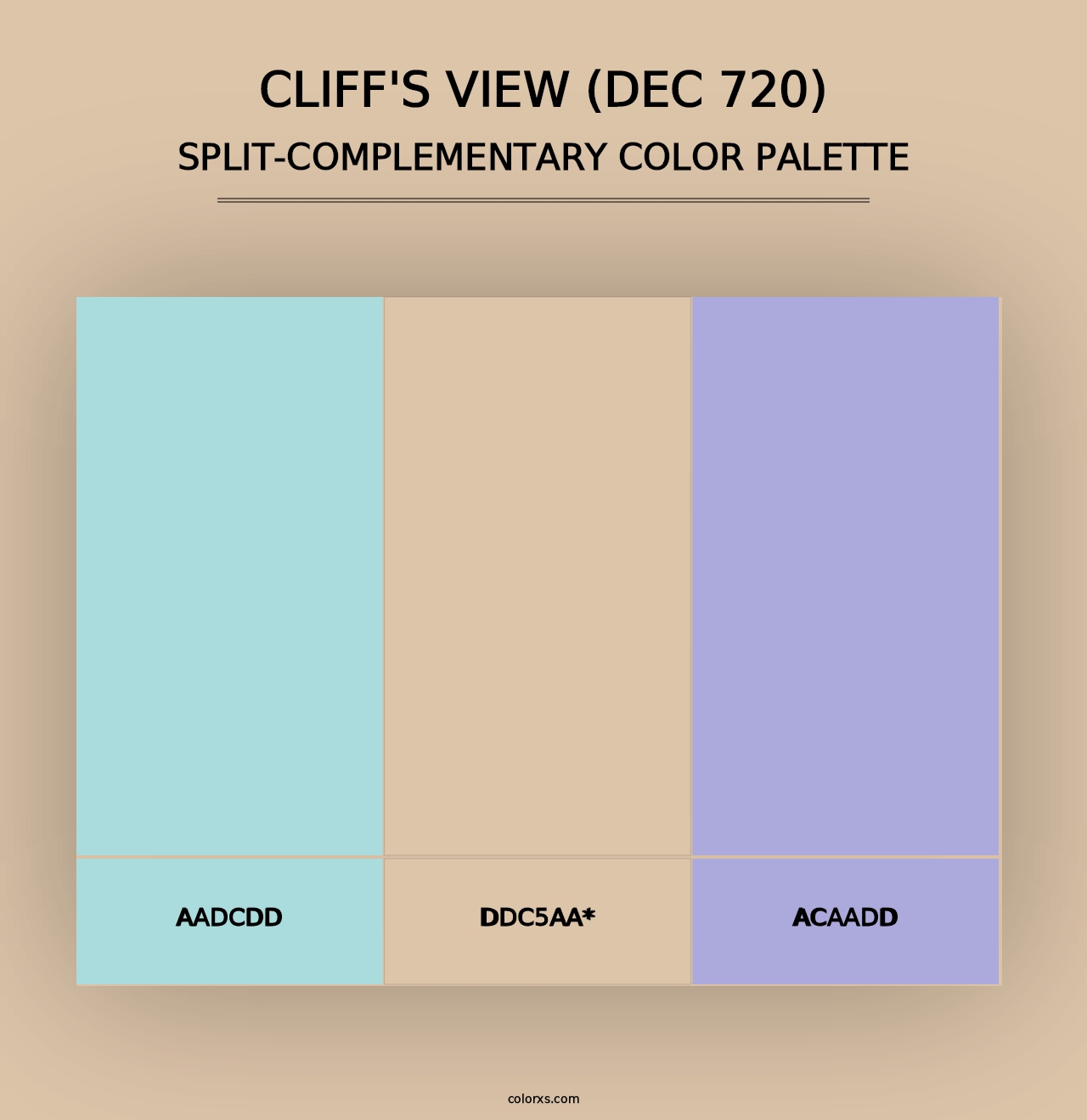 Cliff's View (DEC 720) - Split-Complementary Color Palette