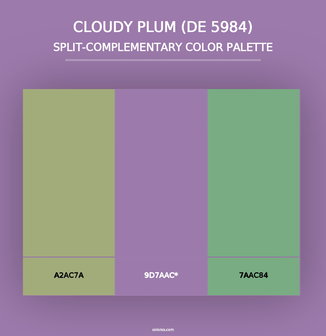 Cloudy Plum (DE 5984) - Split-Complementary Color Palette