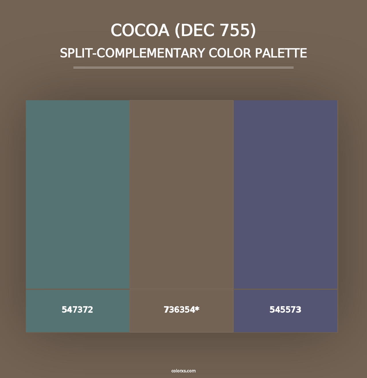 Cocoa (DEC 755) - Split-Complementary Color Palette