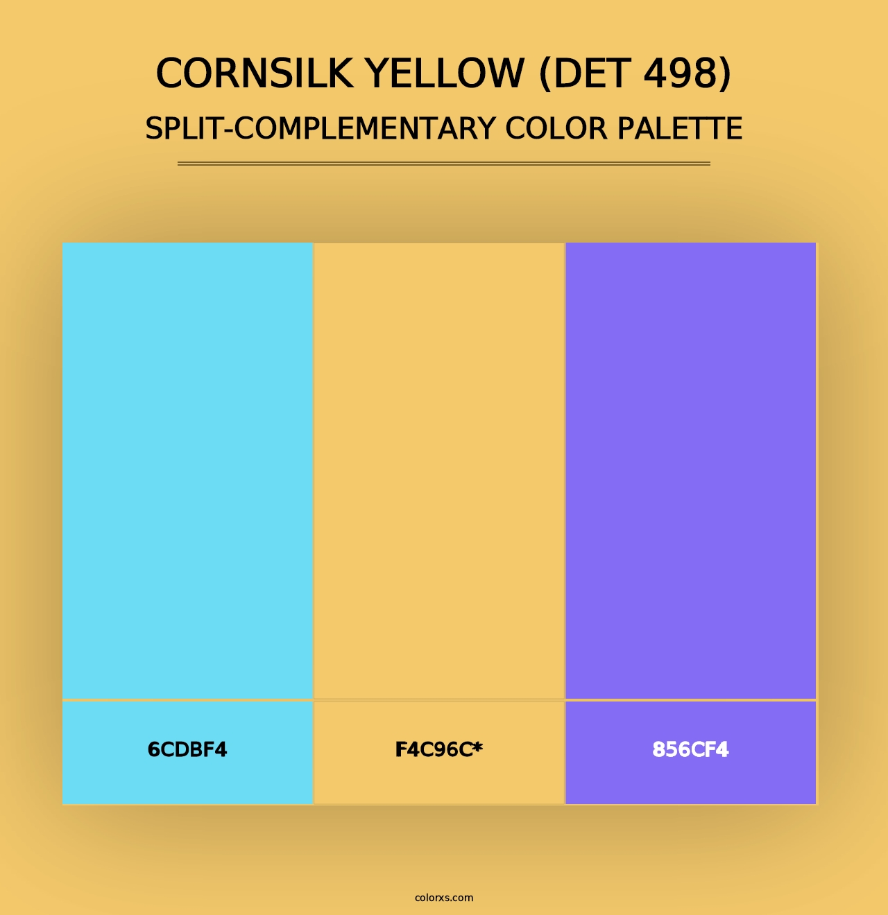 Cornsilk Yellow (DET 498) - Split-Complementary Color Palette