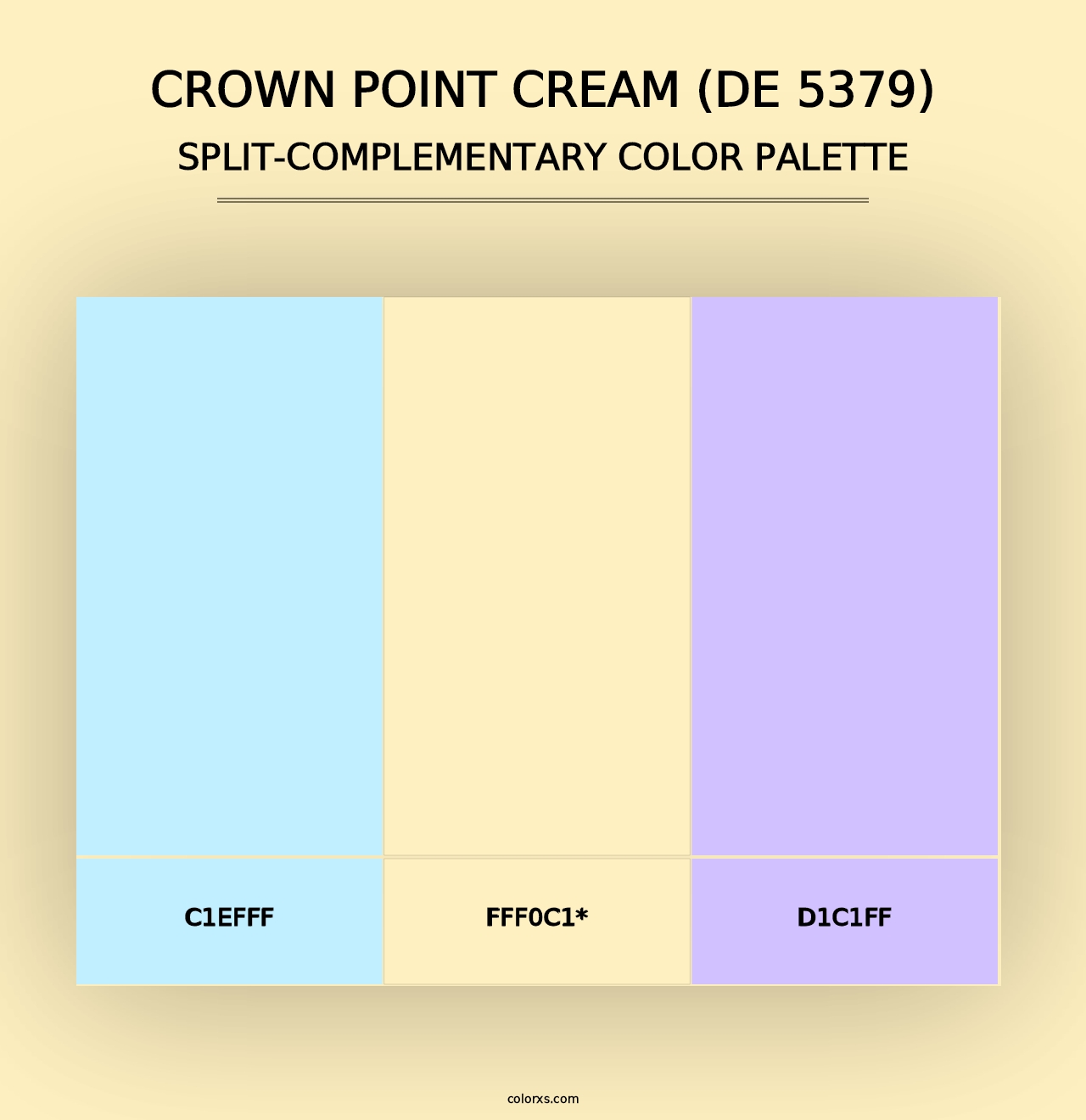 Crown Point Cream (DE 5379) - Split-Complementary Color Palette