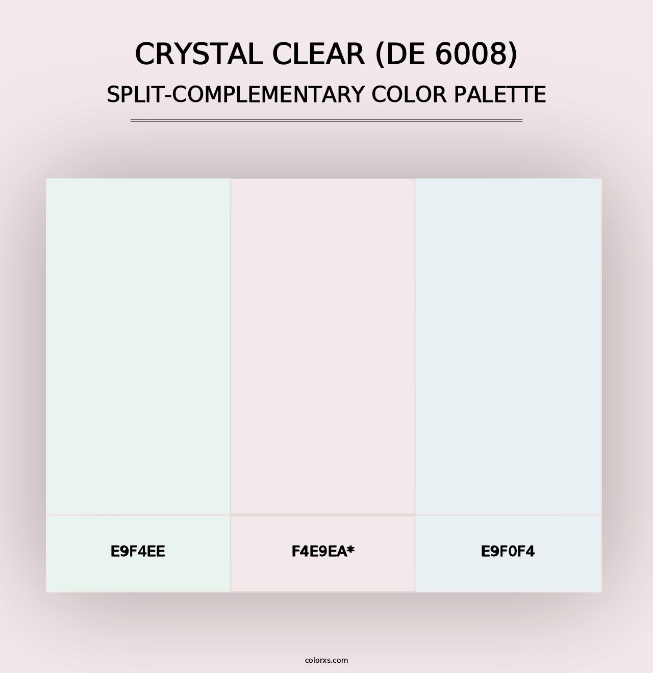 Crystal Clear (DE 6008) - Split-Complementary Color Palette