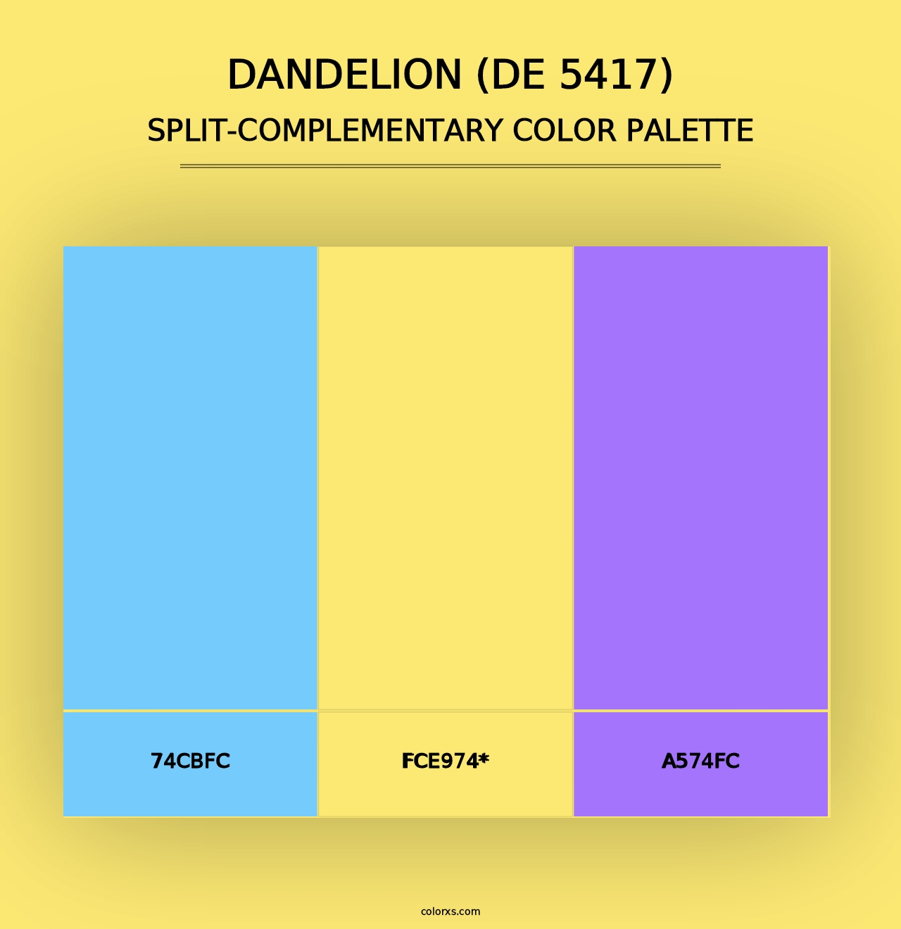 Dandelion (DE 5417) - Split-Complementary Color Palette