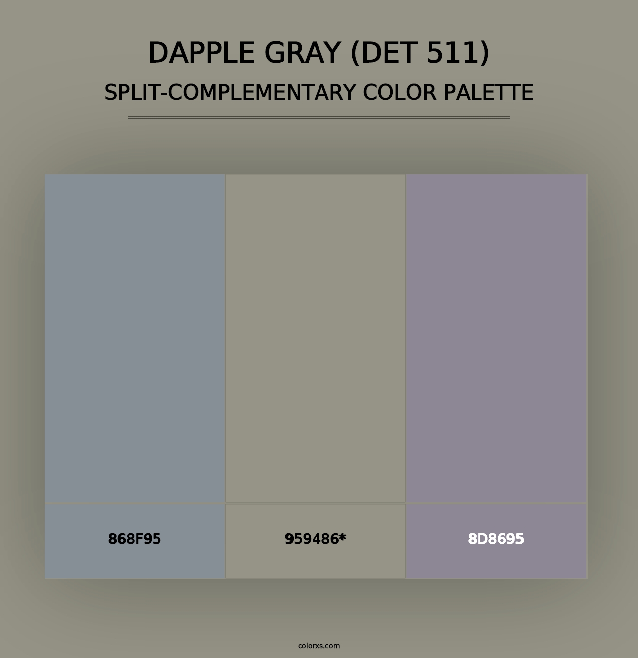 Dapple Gray (DET 511) - Split-Complementary Color Palette