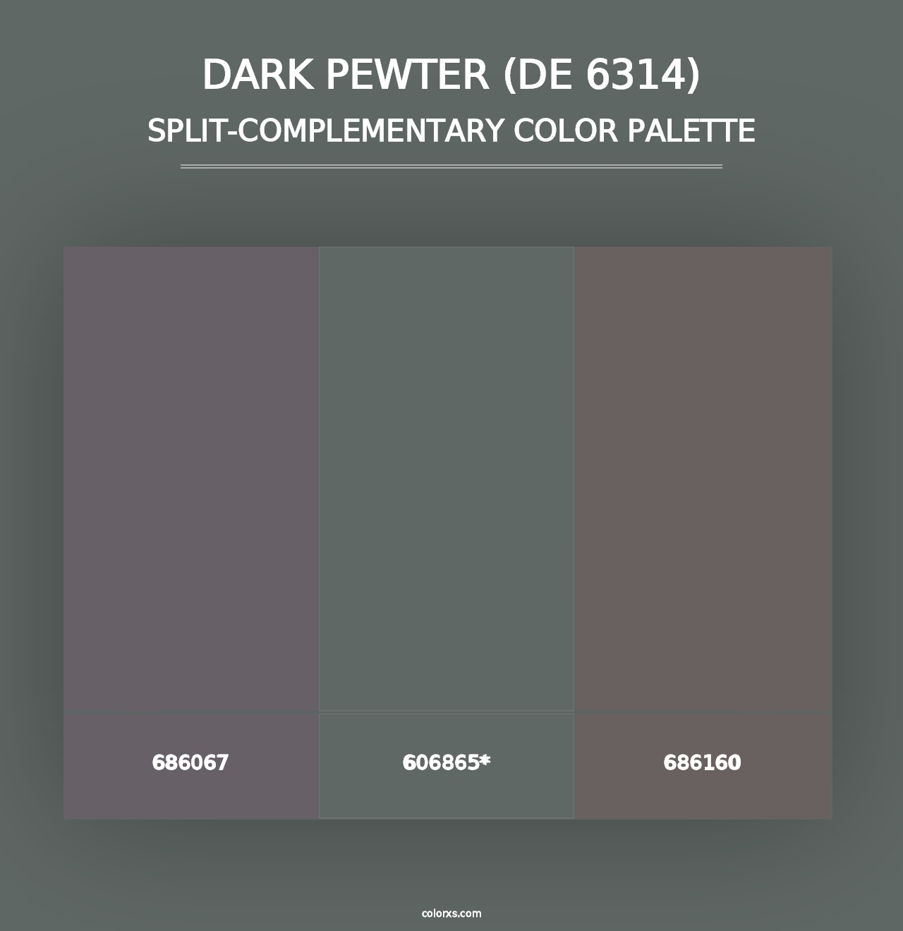 Dark Pewter (DE 6314) - Split-Complementary Color Palette