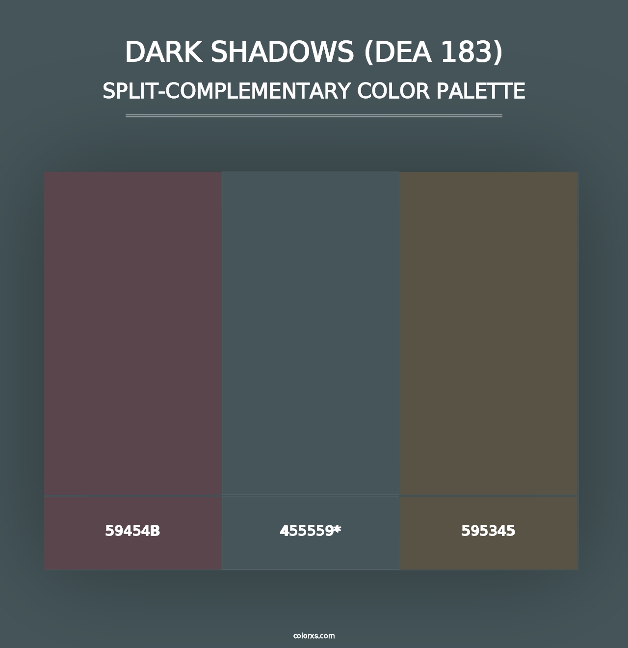 Dark Shadows (DEA 183) - Split-Complementary Color Palette