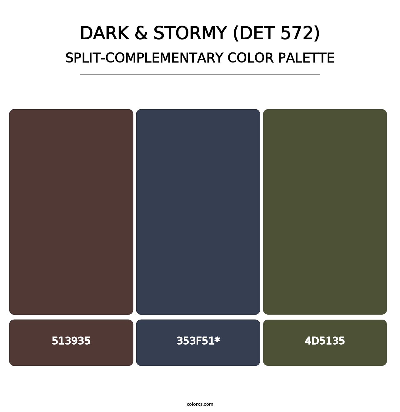 Dark & Stormy (DET 572) - Split-Complementary Color Palette