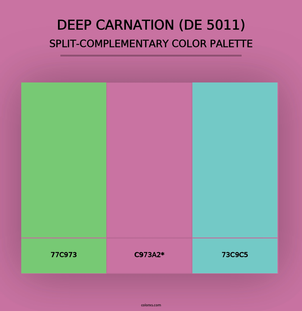 Deep Carnation (DE 5011) - Split-Complementary Color Palette