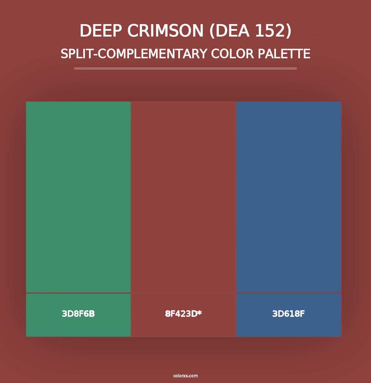 Deep Crimson (DEA 152) - Split-Complementary Color Palette