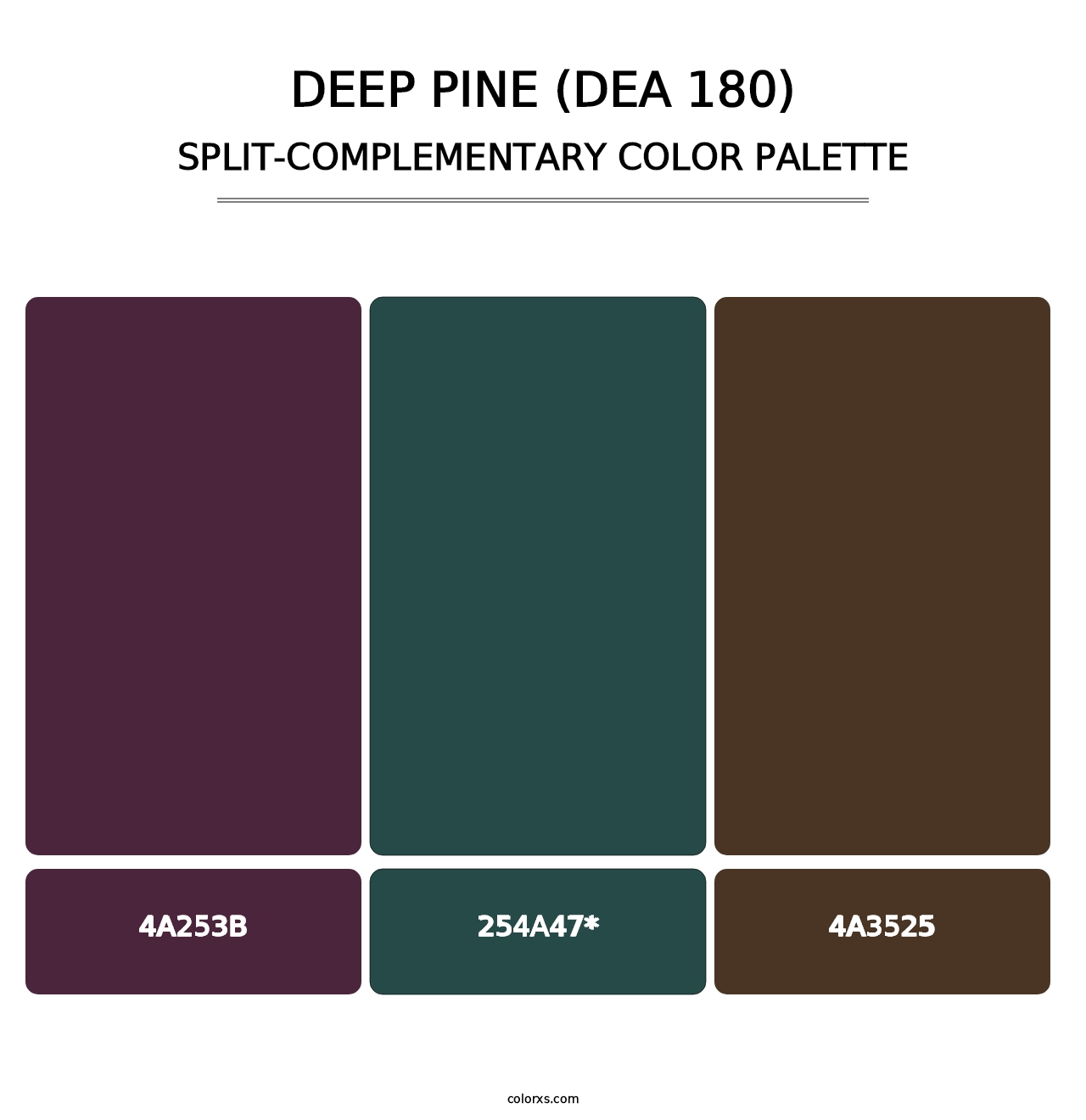 Deep Pine (DEA 180) - Split-Complementary Color Palette