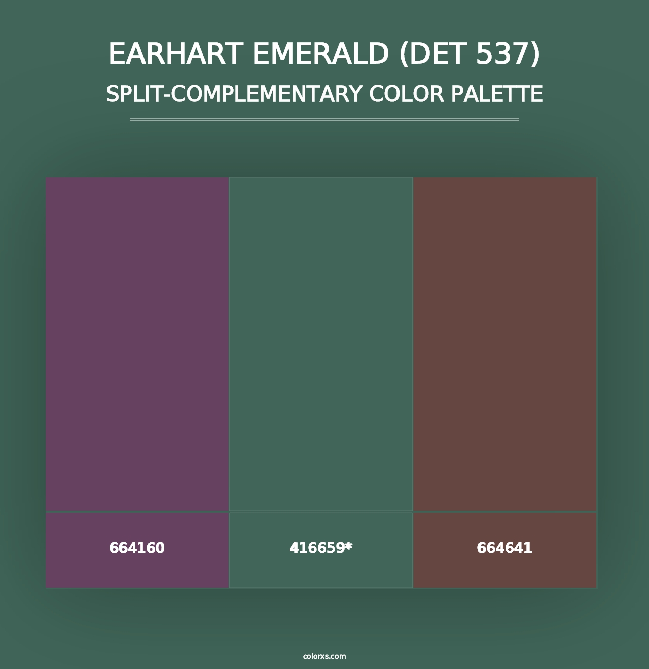 Earhart Emerald (DET 537) - Split-Complementary Color Palette