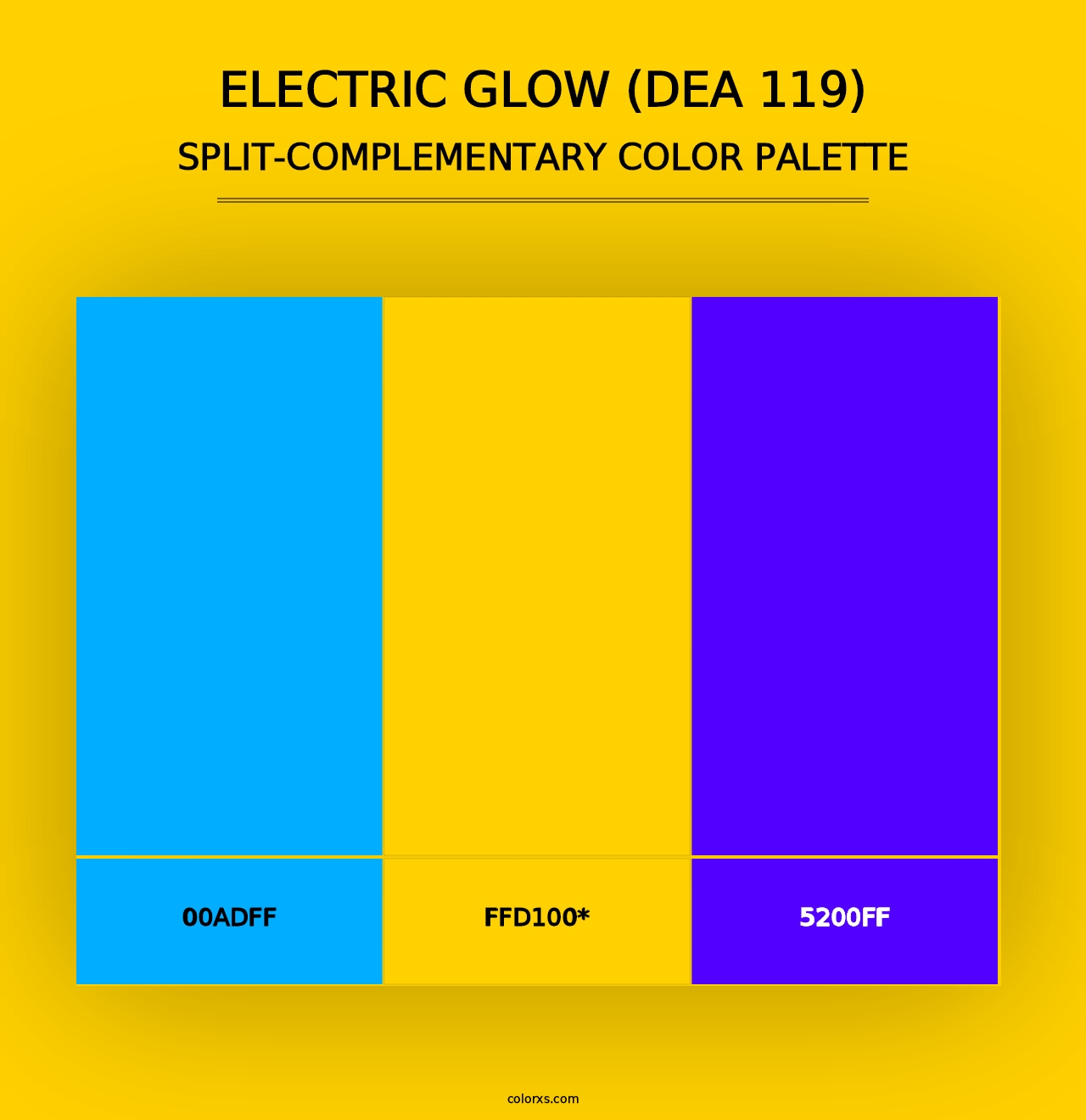 Electric Glow (DEA 119) - Split-Complementary Color Palette