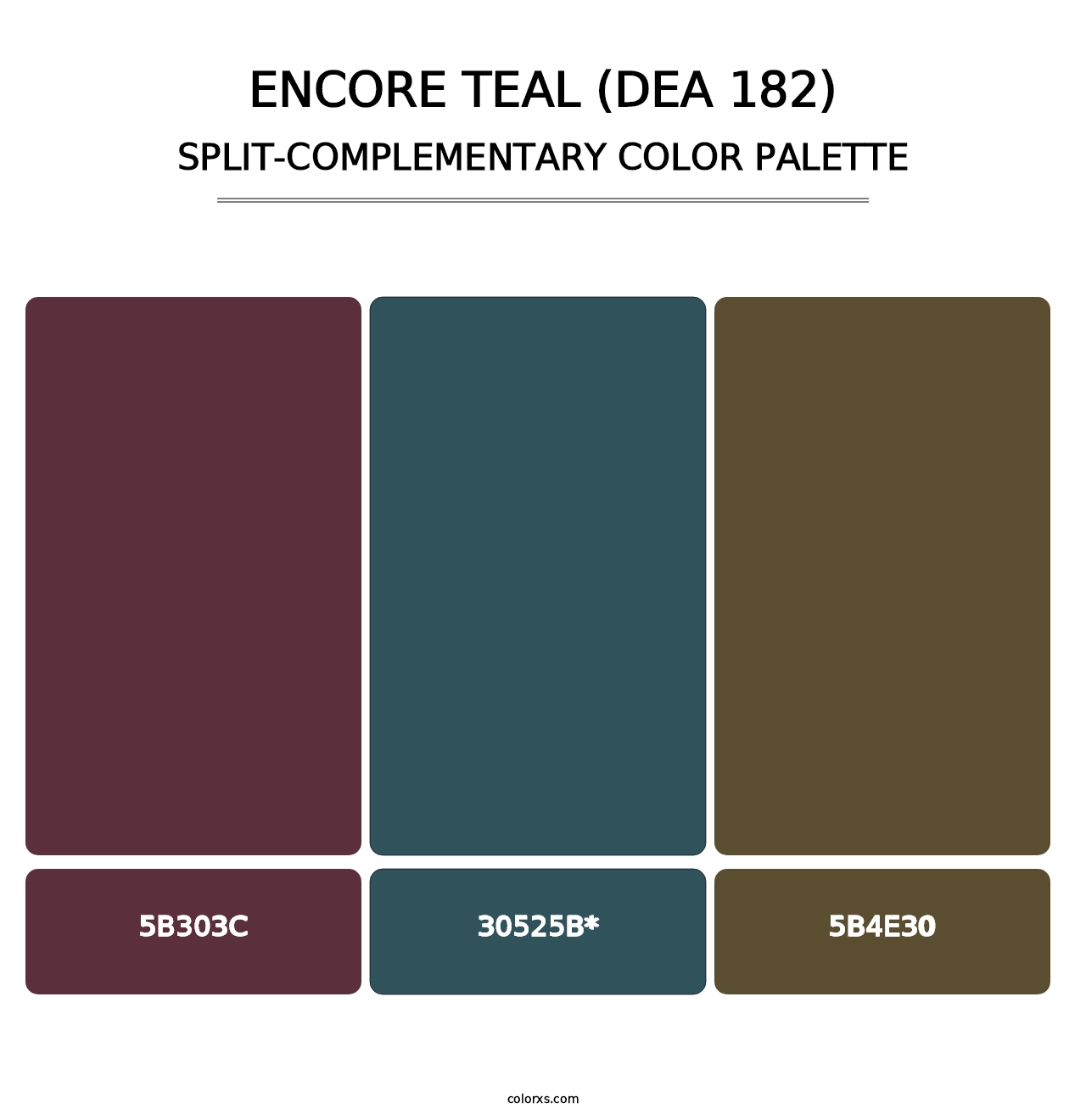 Encore Teal (DEA 182) - Split-Complementary Color Palette