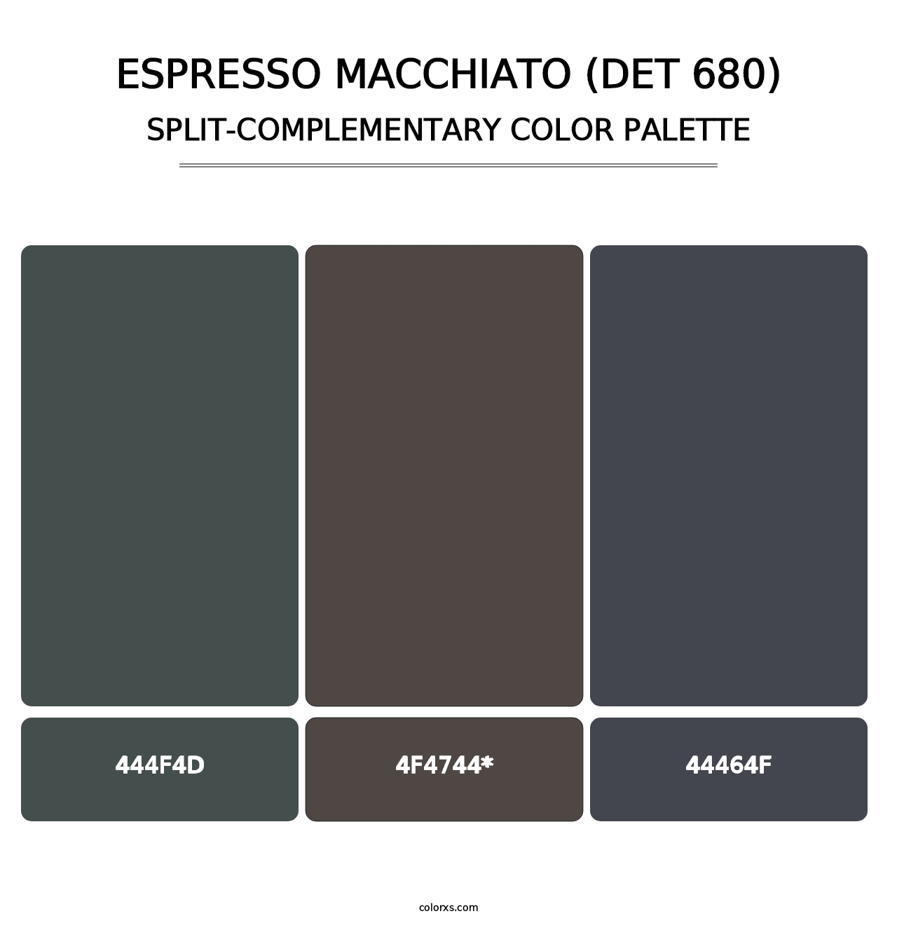 Espresso Macchiato (DET 680) - Split-Complementary Color Palette