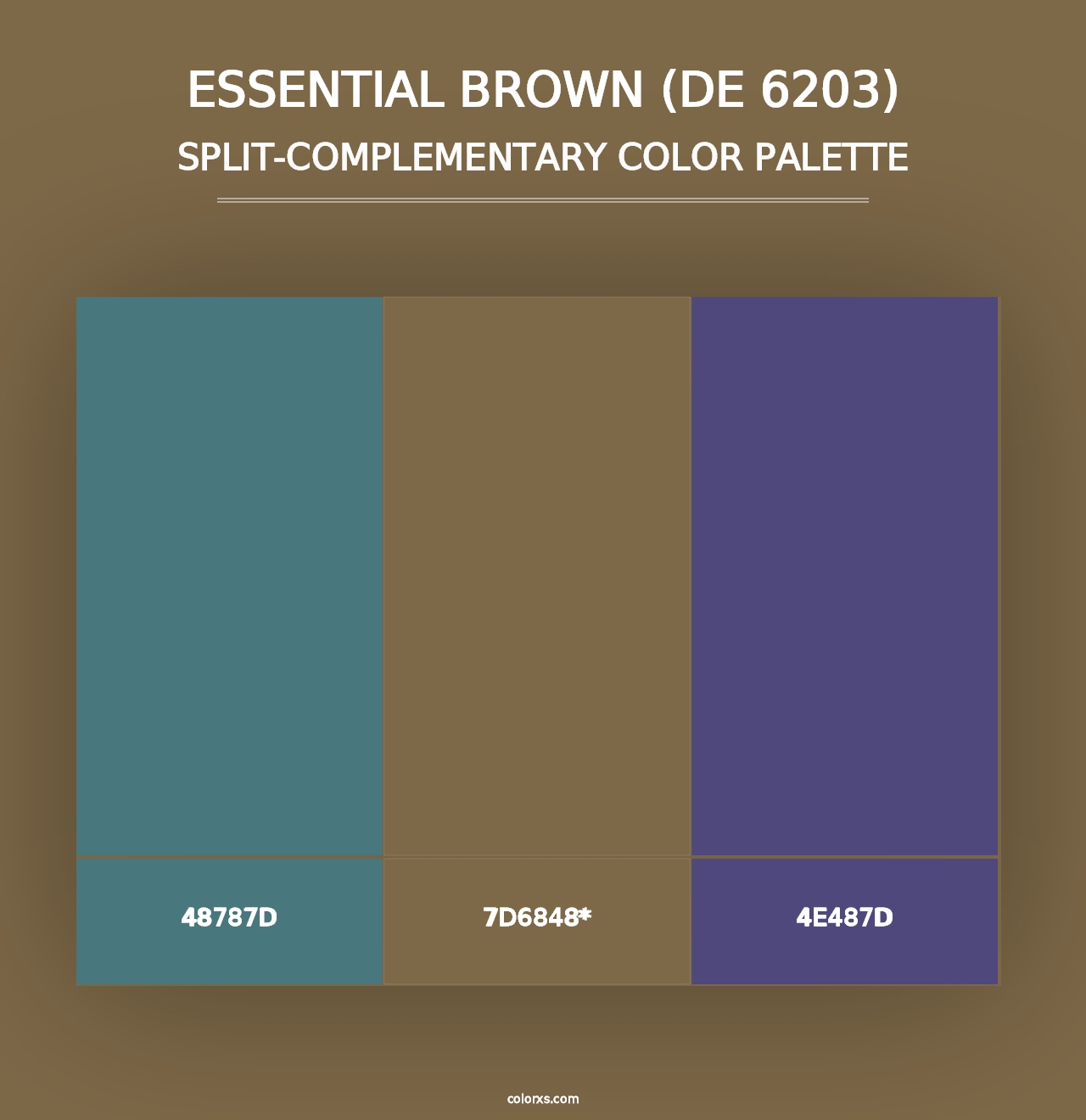 Essential Brown (DE 6203) - Split-Complementary Color Palette