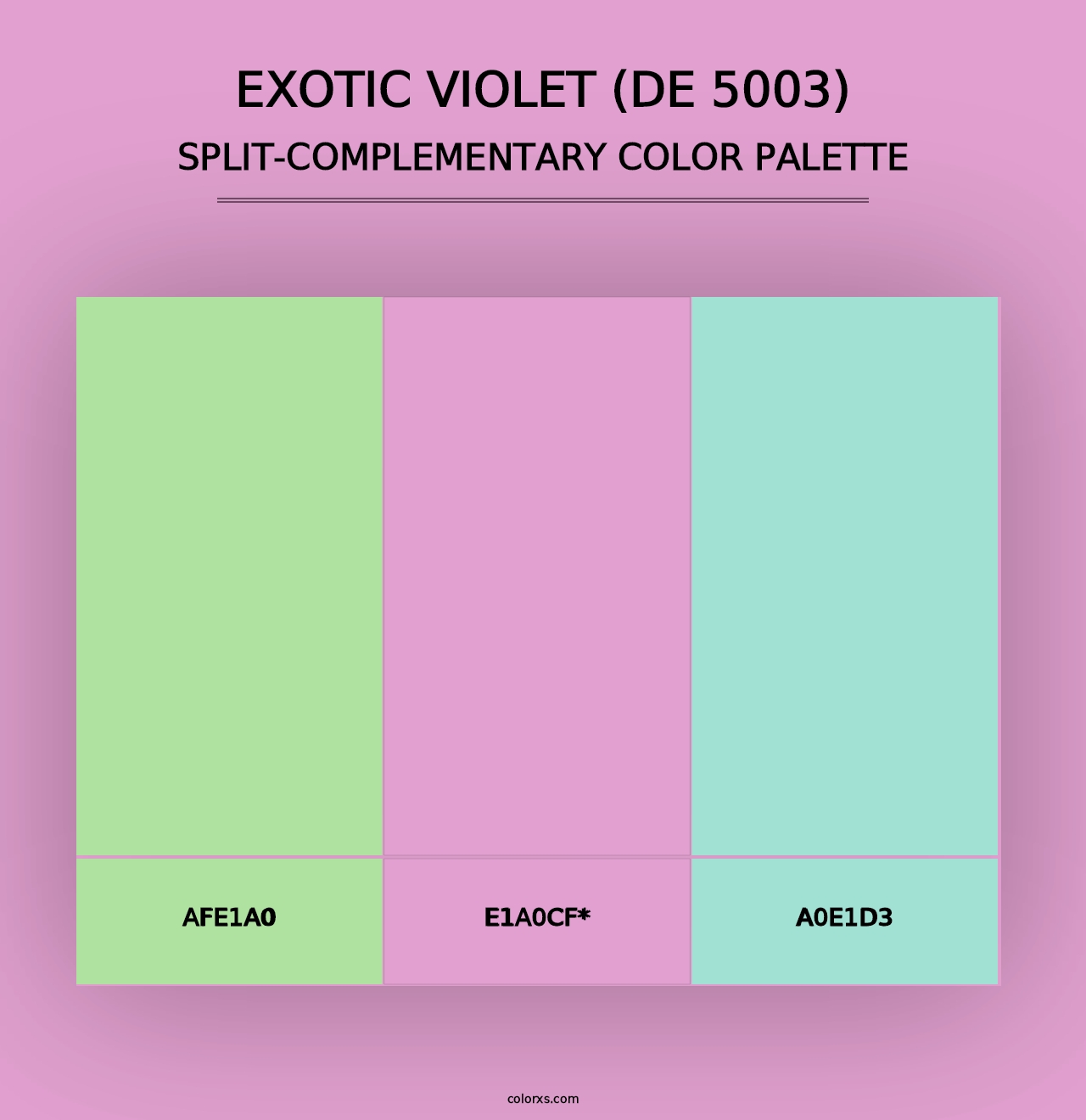 Exotic Violet (DE 5003) - Split-Complementary Color Palette