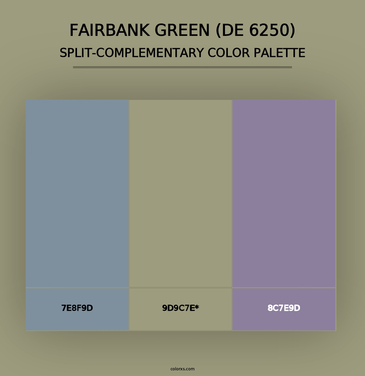 Fairbank Green (DE 6250) - Split-Complementary Color Palette