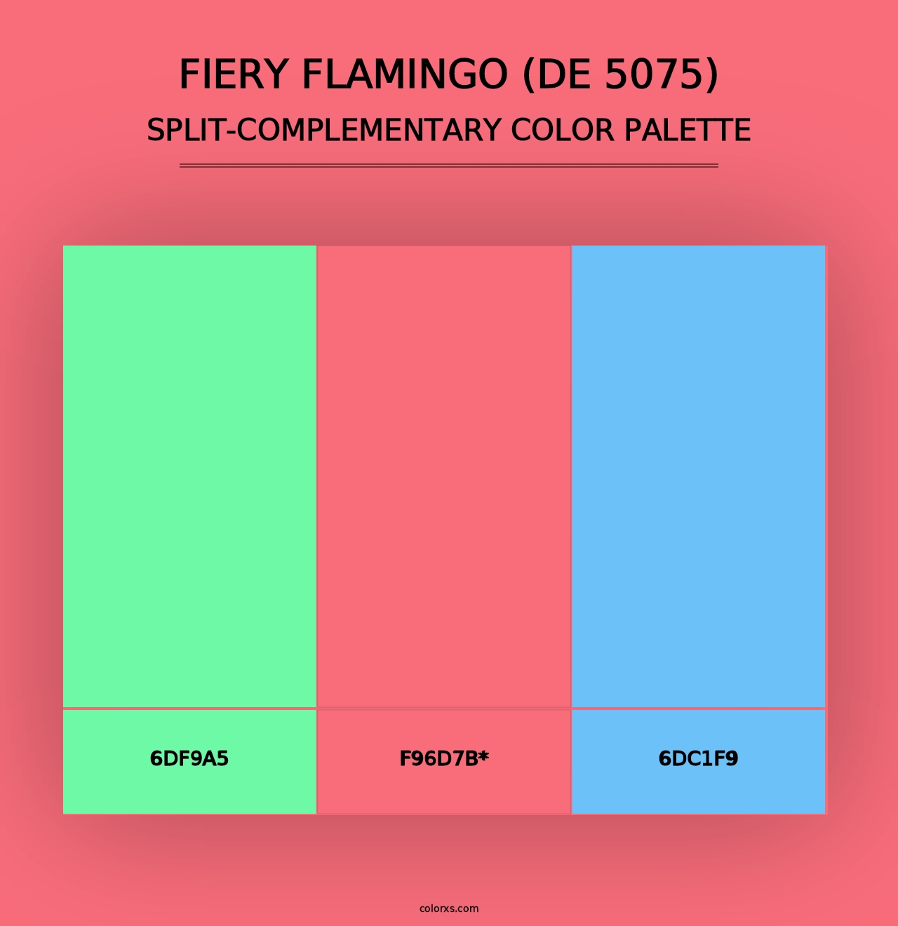 Fiery Flamingo (DE 5075) - Split-Complementary Color Palette