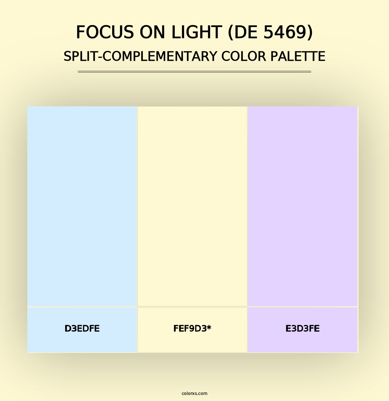 Focus on Light (DE 5469) - Split-Complementary Color Palette