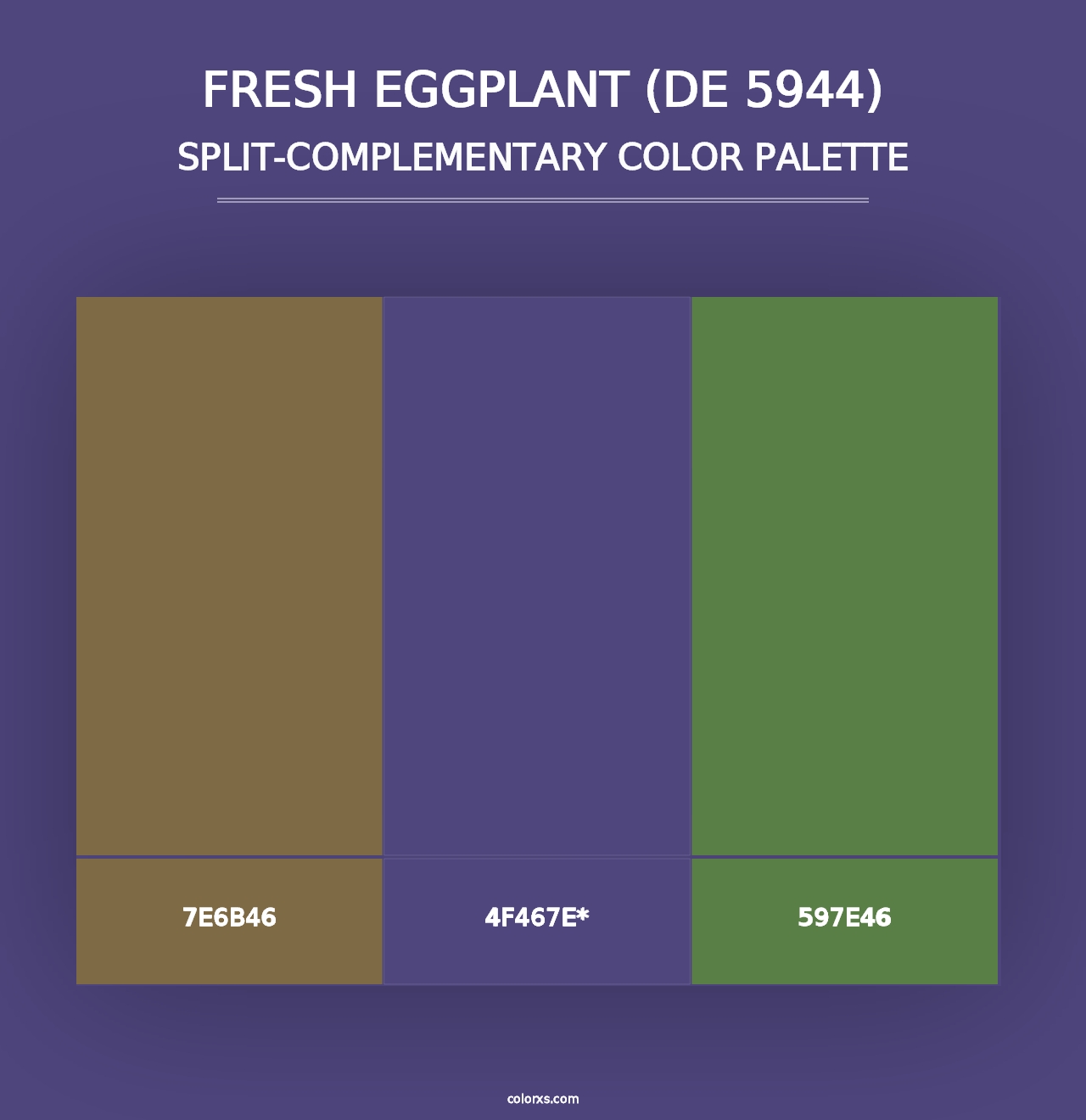 Fresh Eggplant (DE 5944) - Split-Complementary Color Palette