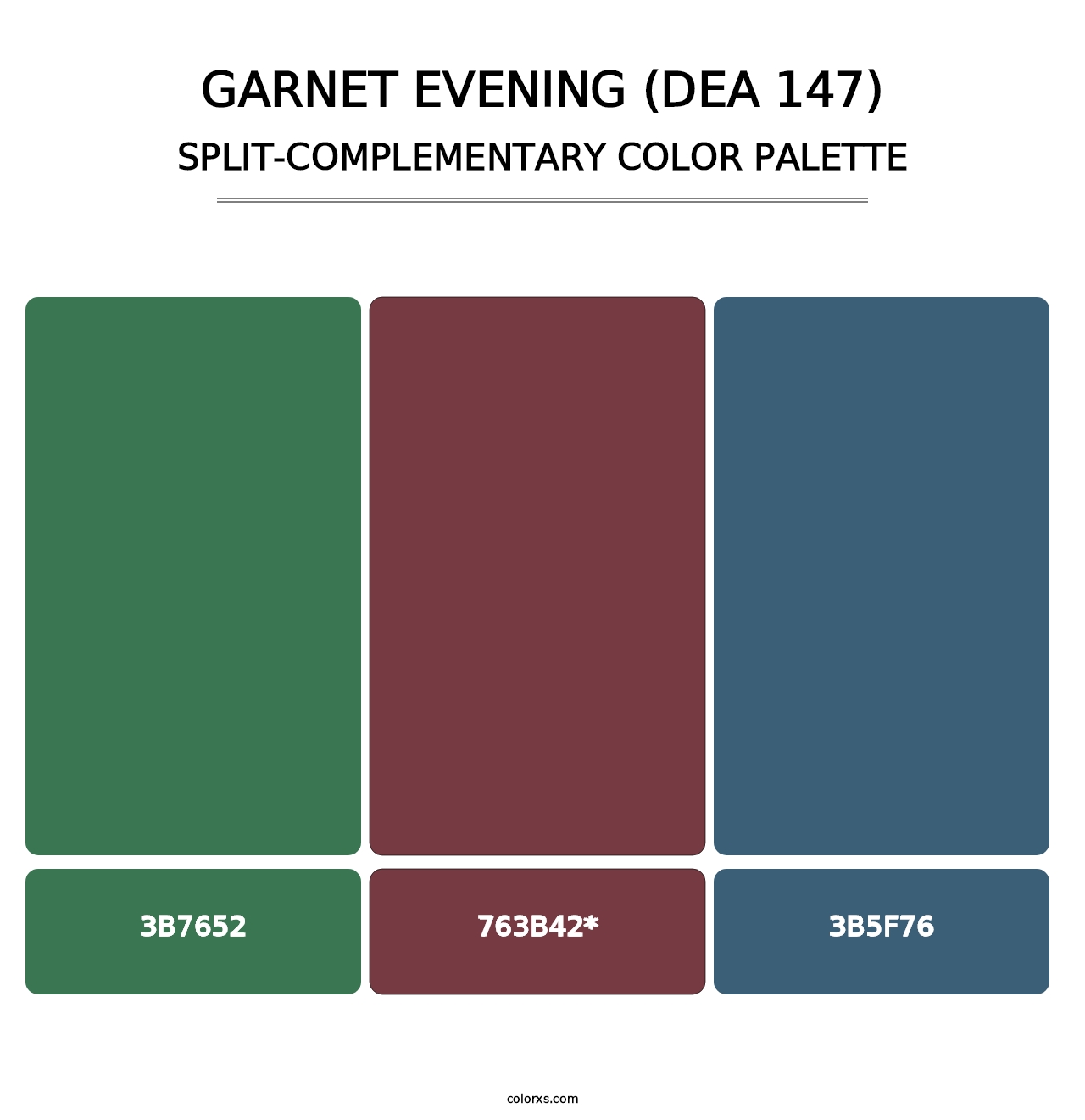 Garnet Evening (DEA 147) - Split-Complementary Color Palette