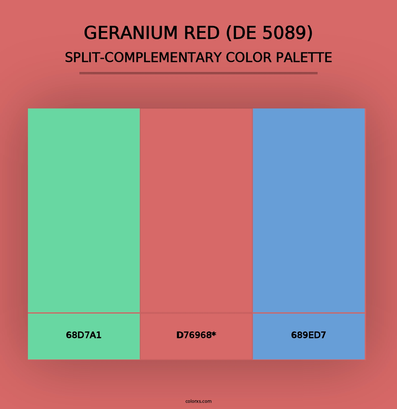 Geranium Red (DE 5089) - Split-Complementary Color Palette