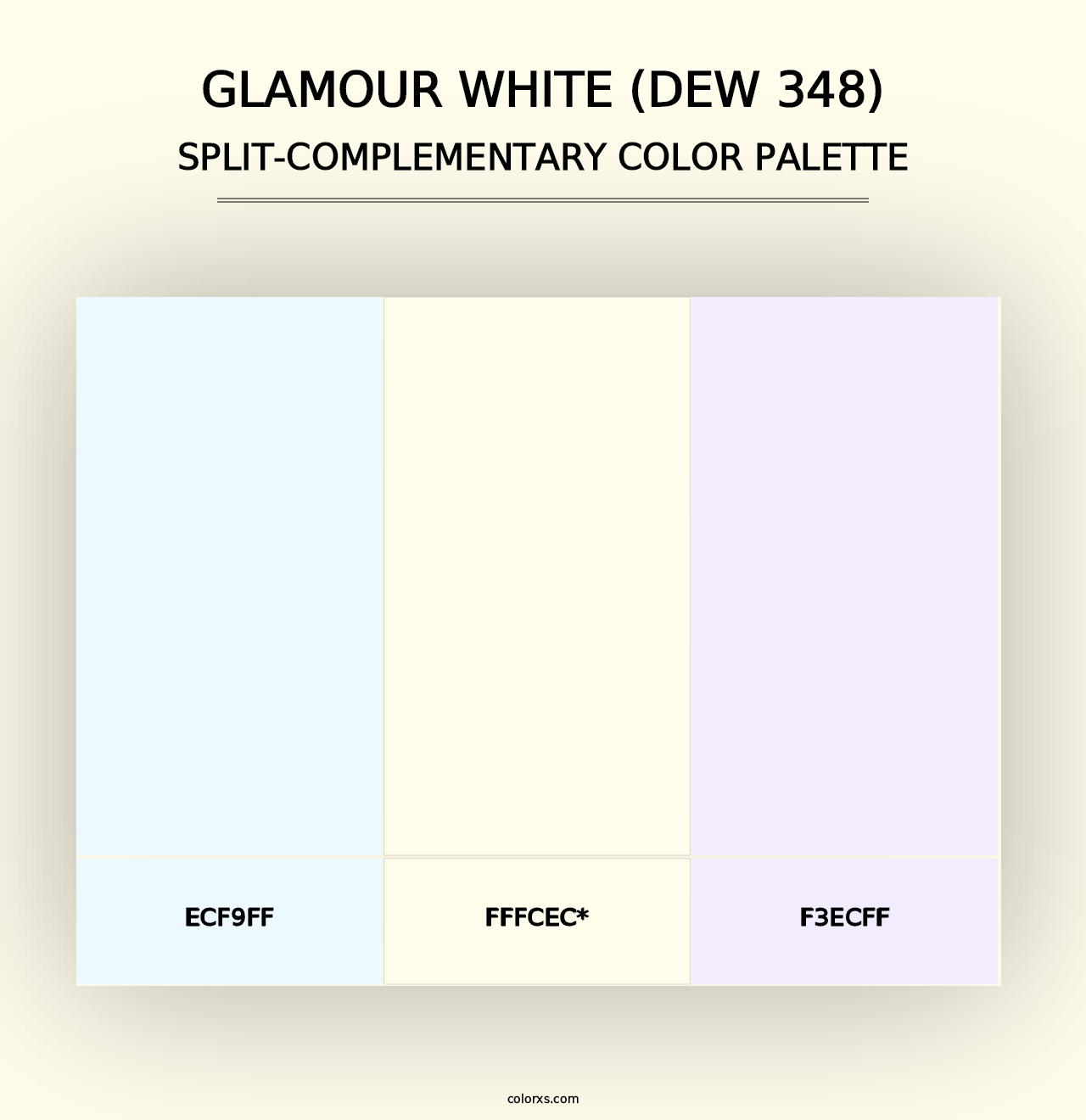 Glamour White (DEW 348) - Split-Complementary Color Palette