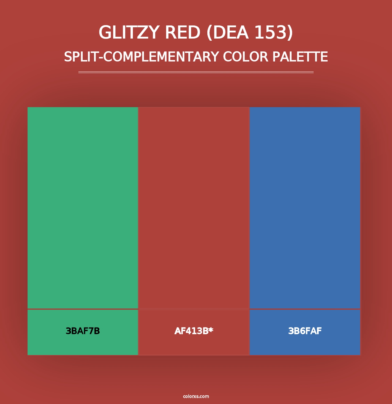 Glitzy Red (DEA 153) - Split-Complementary Color Palette