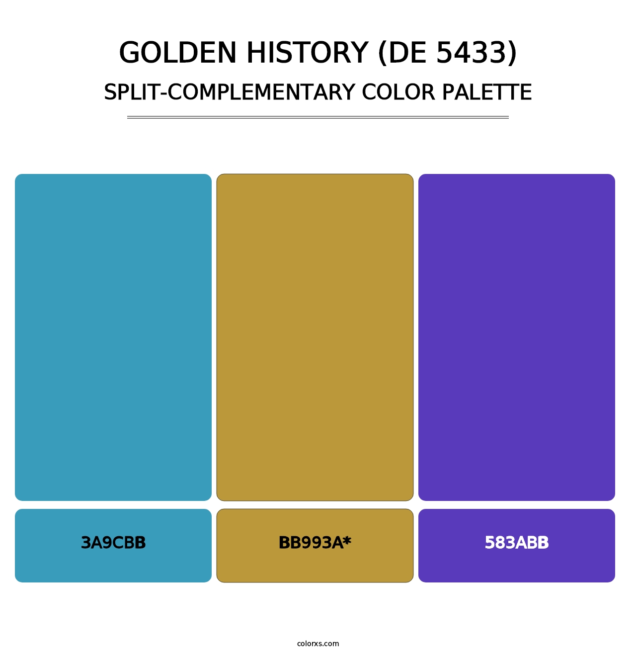 Golden History (DE 5433) - Split-Complementary Color Palette