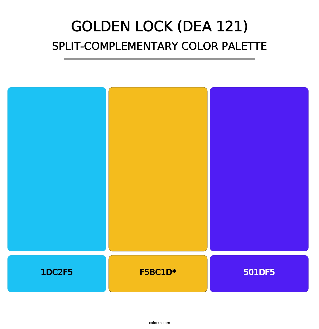 Golden Lock (DEA 121) - Split-Complementary Color Palette