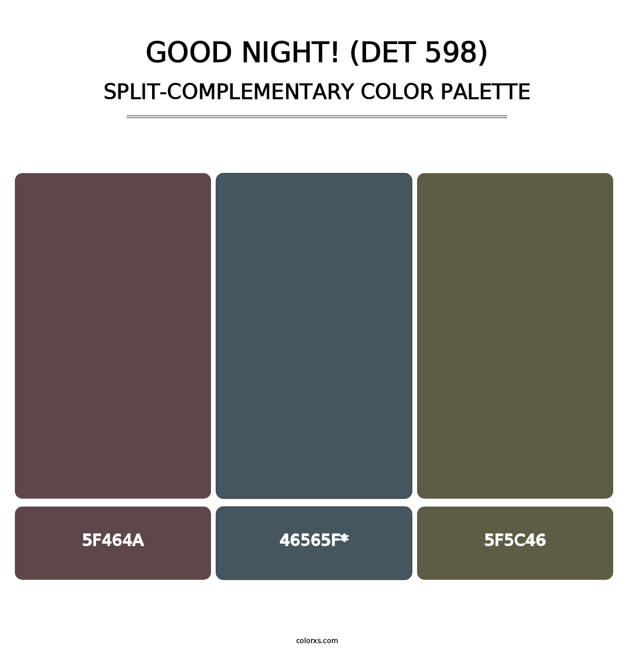 Good Night! (DET 598) - Split-Complementary Color Palette