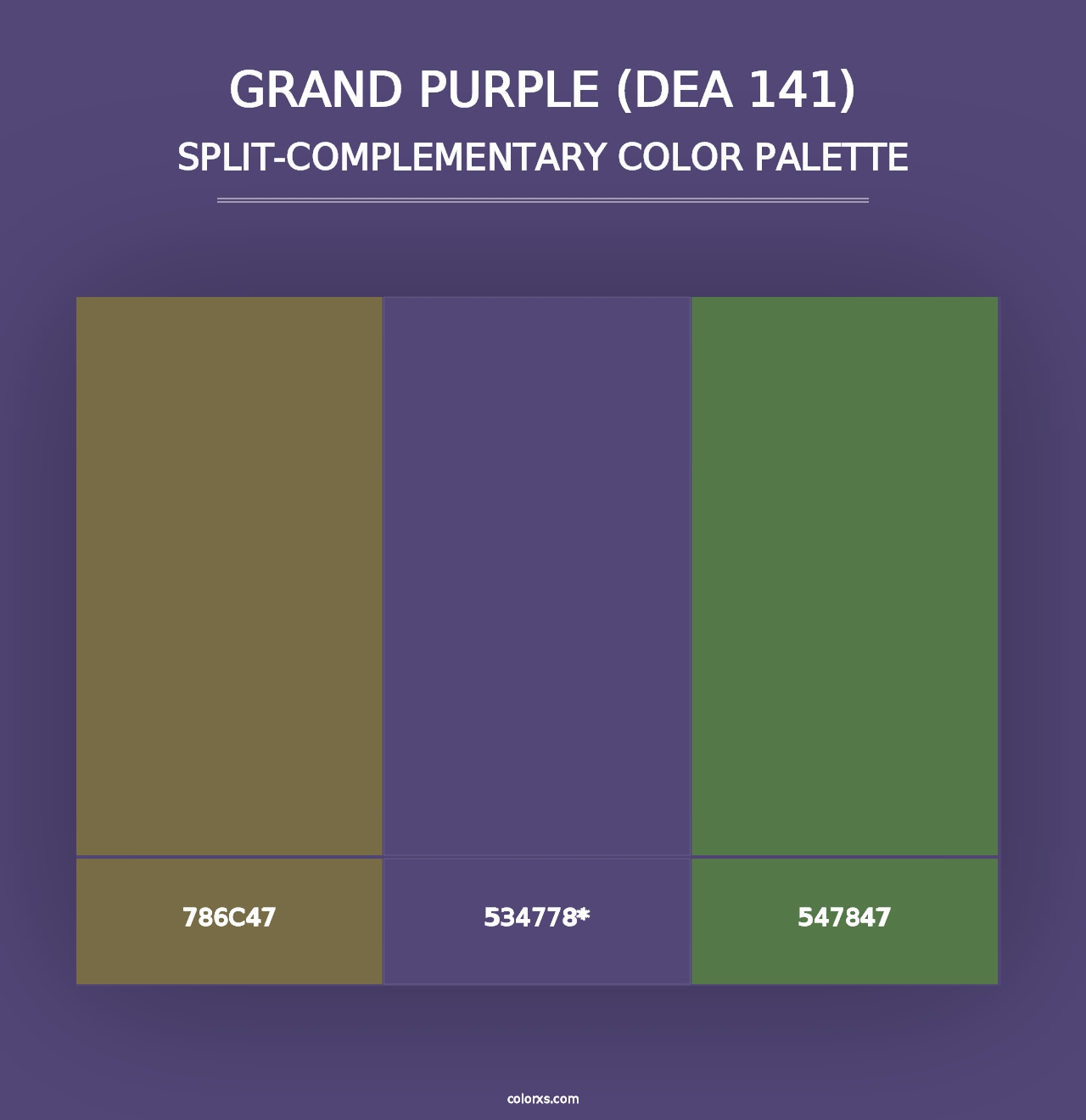 Grand Purple (DEA 141) - Split-Complementary Color Palette