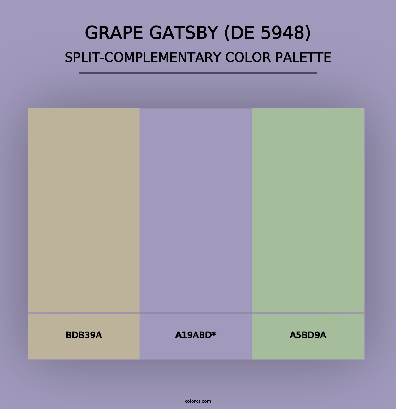 Grape Gatsby (DE 5948) - Split-Complementary Color Palette