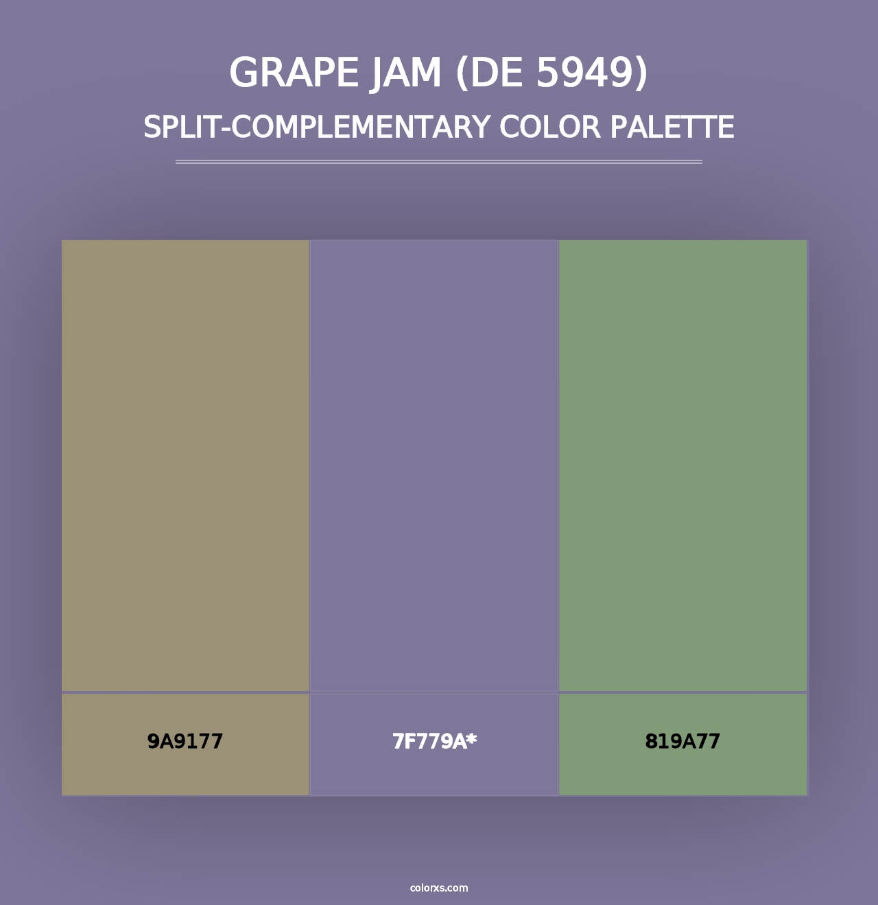 Grape Jam (DE 5949) - Split-Complementary Color Palette