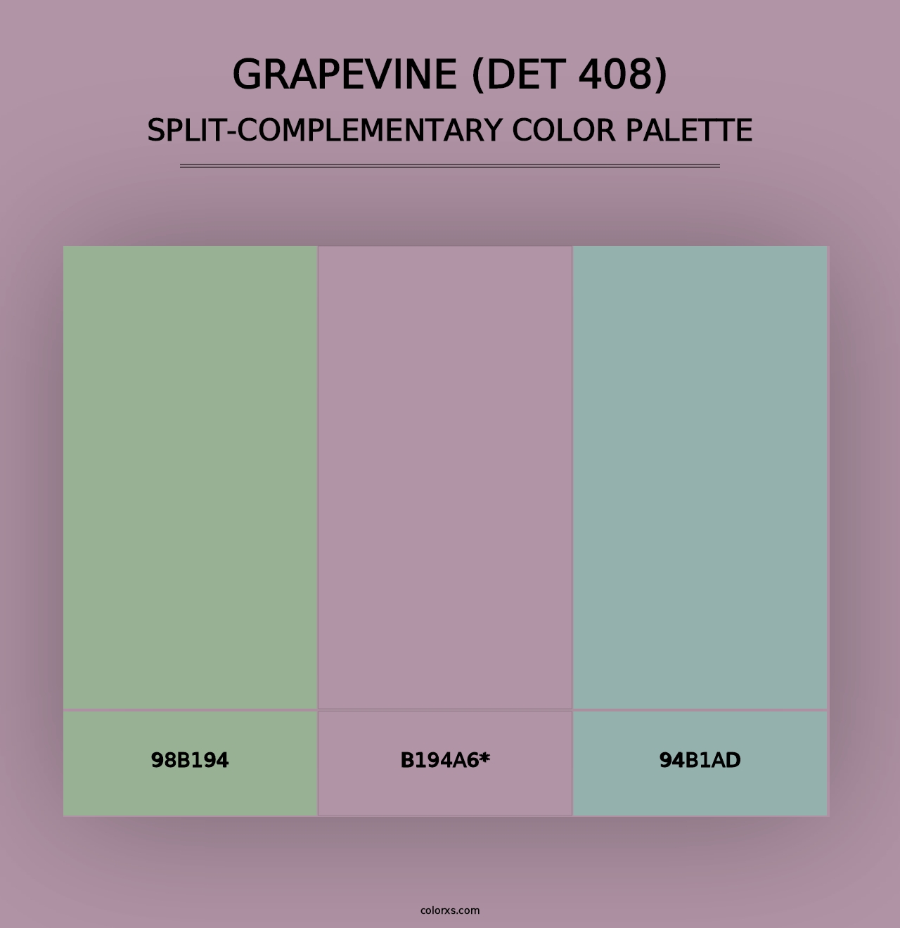 Grapevine (DET 408) - Split-Complementary Color Palette