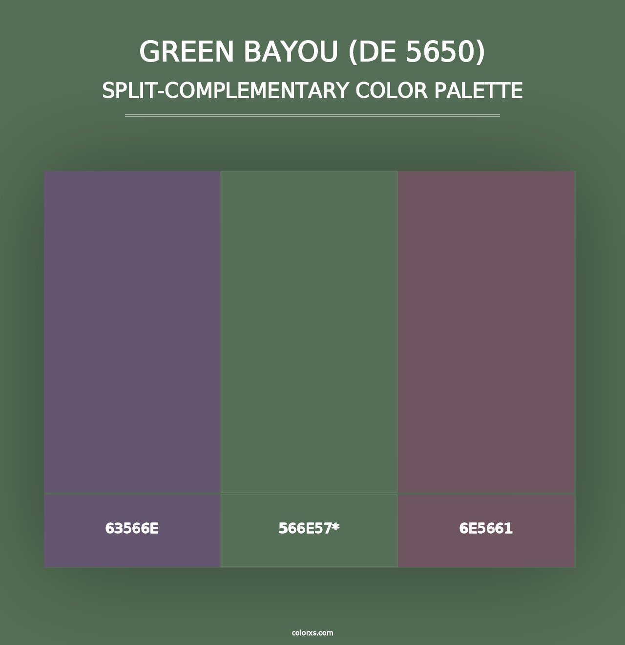 Green Bayou (DE 5650) - Split-Complementary Color Palette