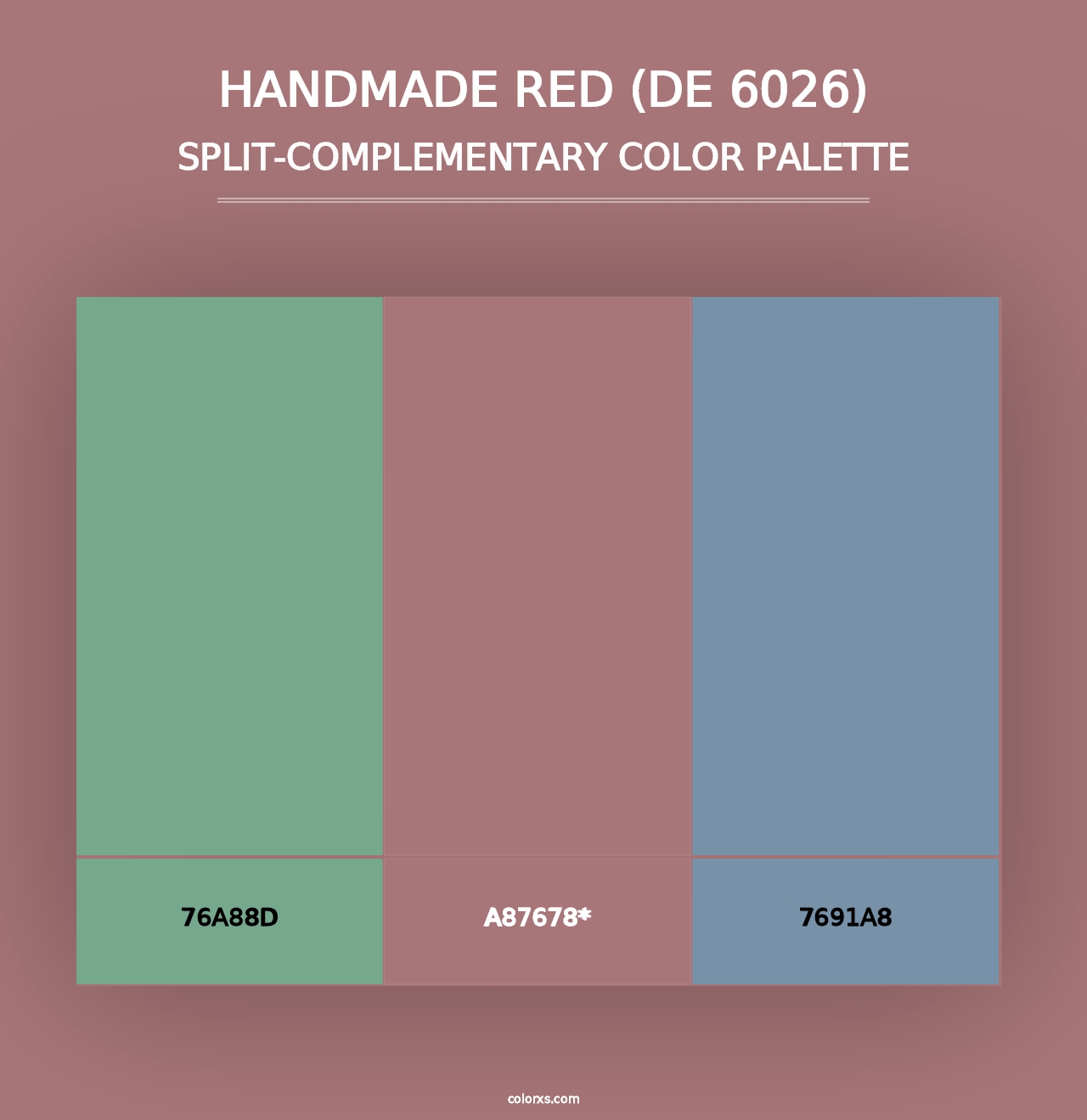 Handmade Red (DE 6026) - Split-Complementary Color Palette