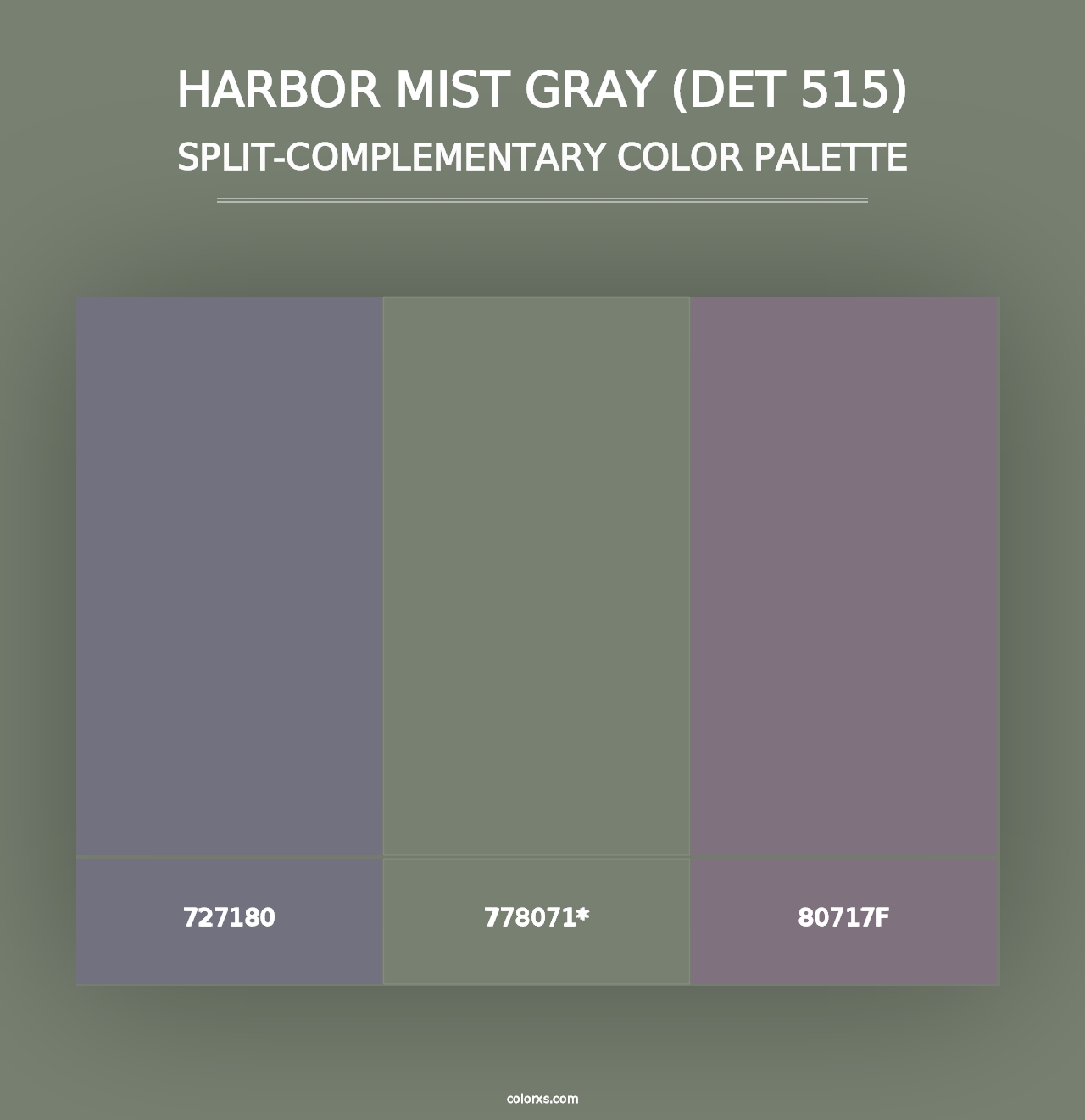 Harbor Mist Gray (DET 515) - Split-Complementary Color Palette