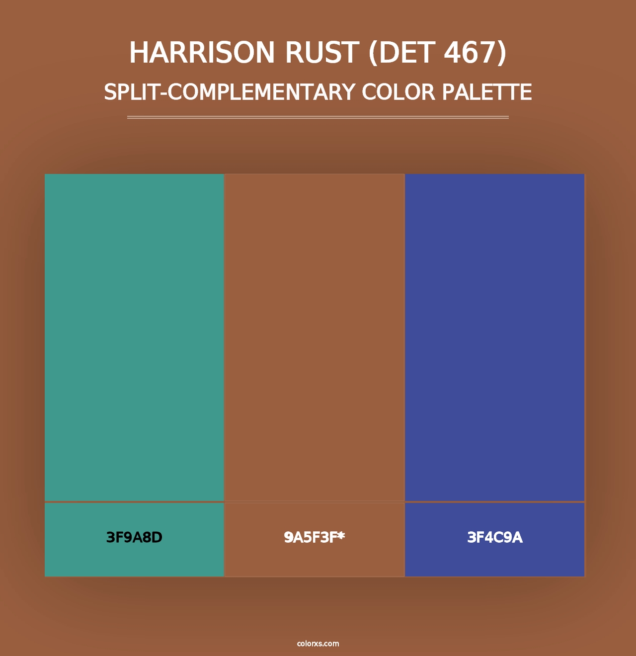 Harrison Rust (DET 467) - Split-Complementary Color Palette