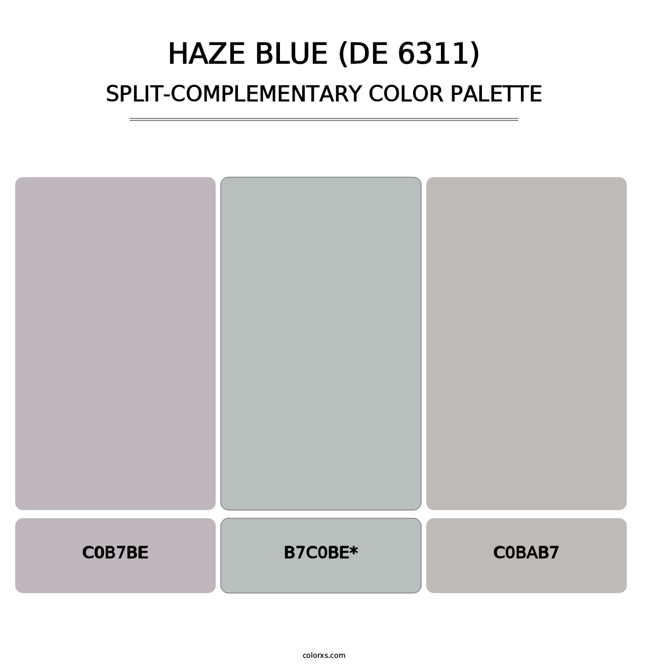 Haze Blue (DE 6311) - Split-Complementary Color Palette