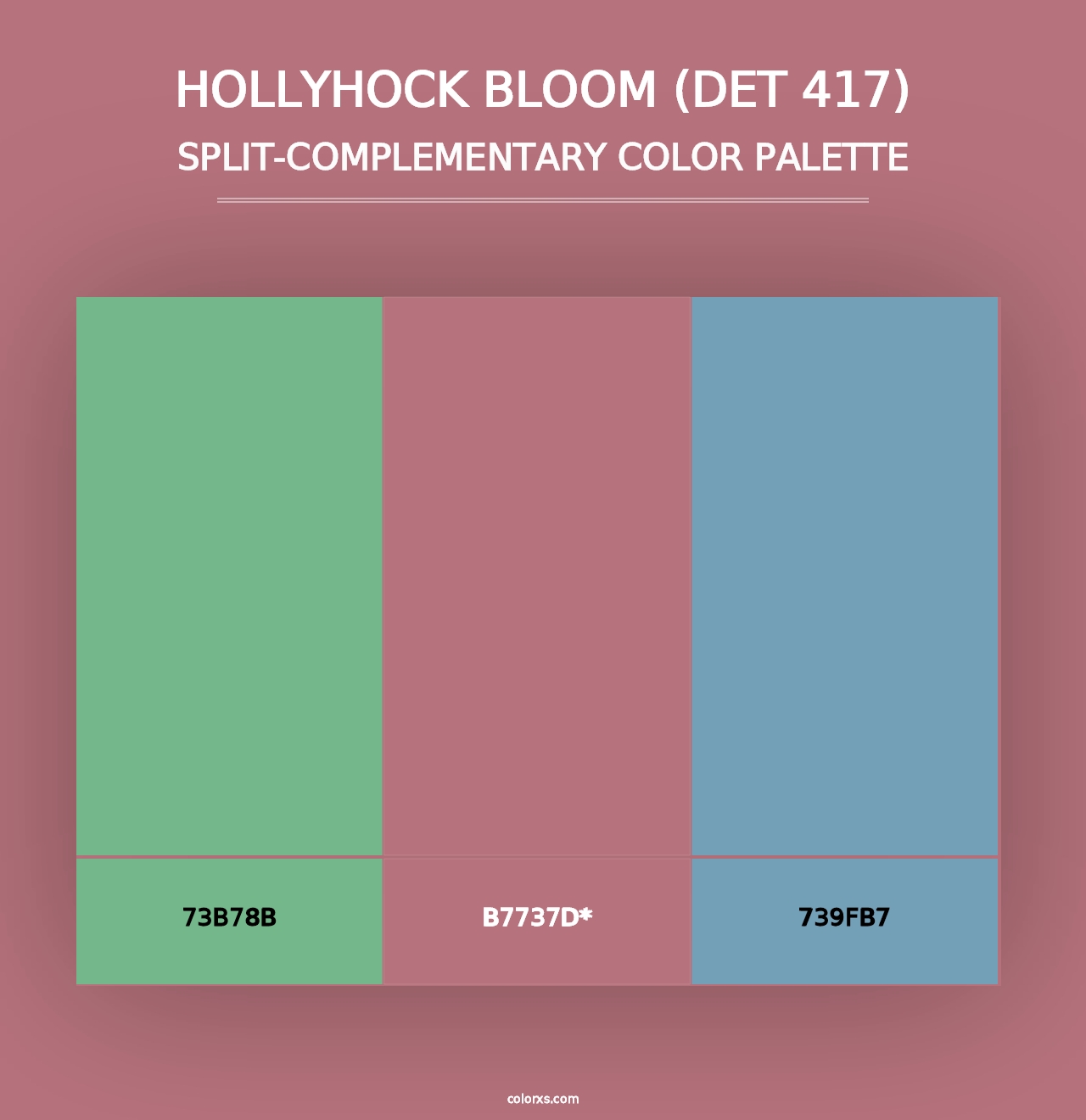 Hollyhock Bloom (DET 417) - Split-Complementary Color Palette