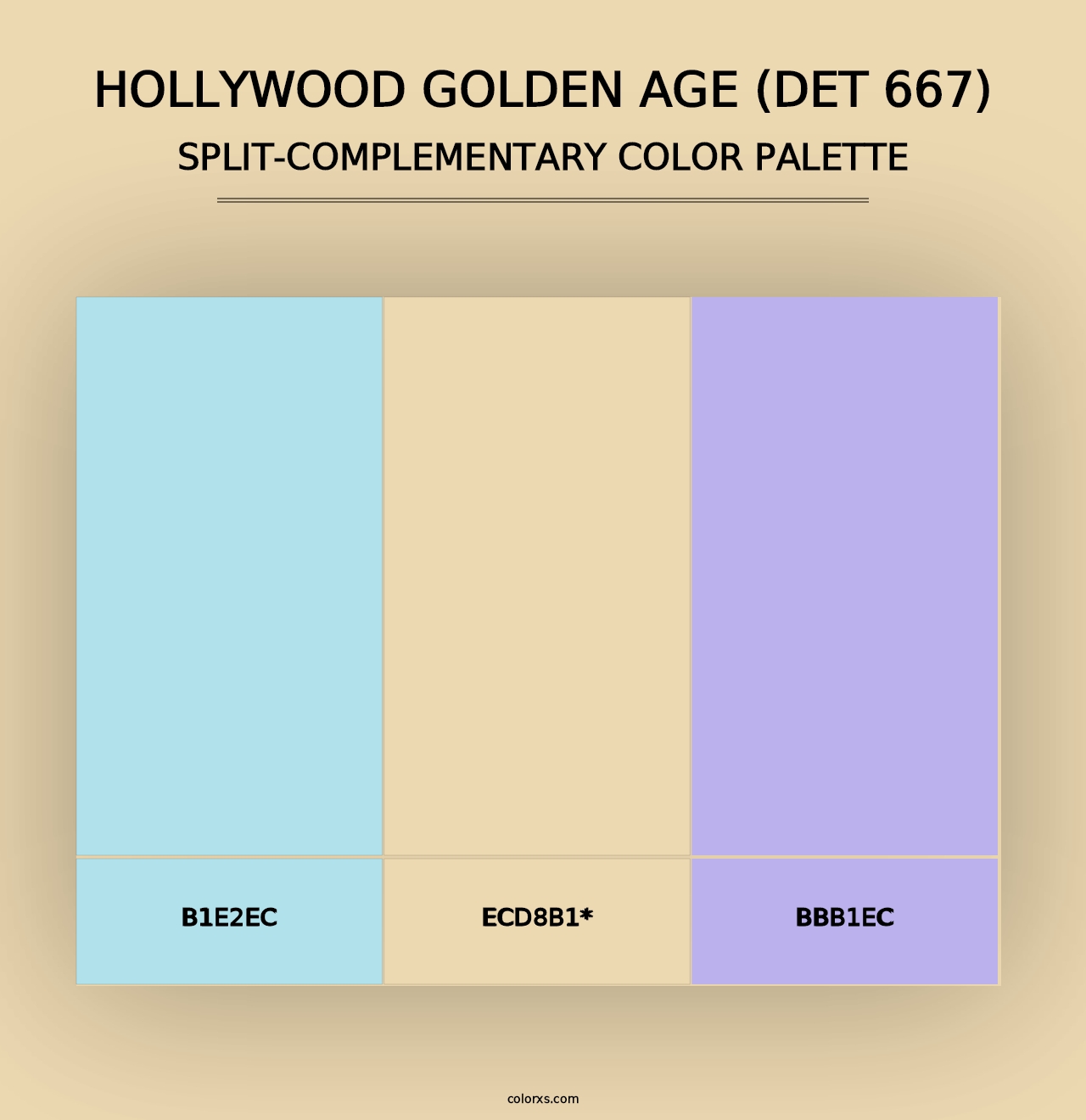 Hollywood Golden Age (DET 667) - Split-Complementary Color Palette