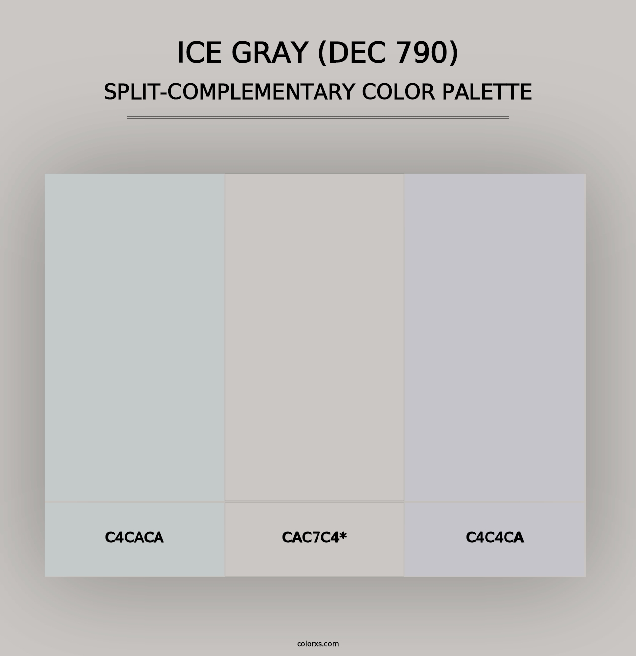 Ice Gray (DEC 790) - Split-Complementary Color Palette