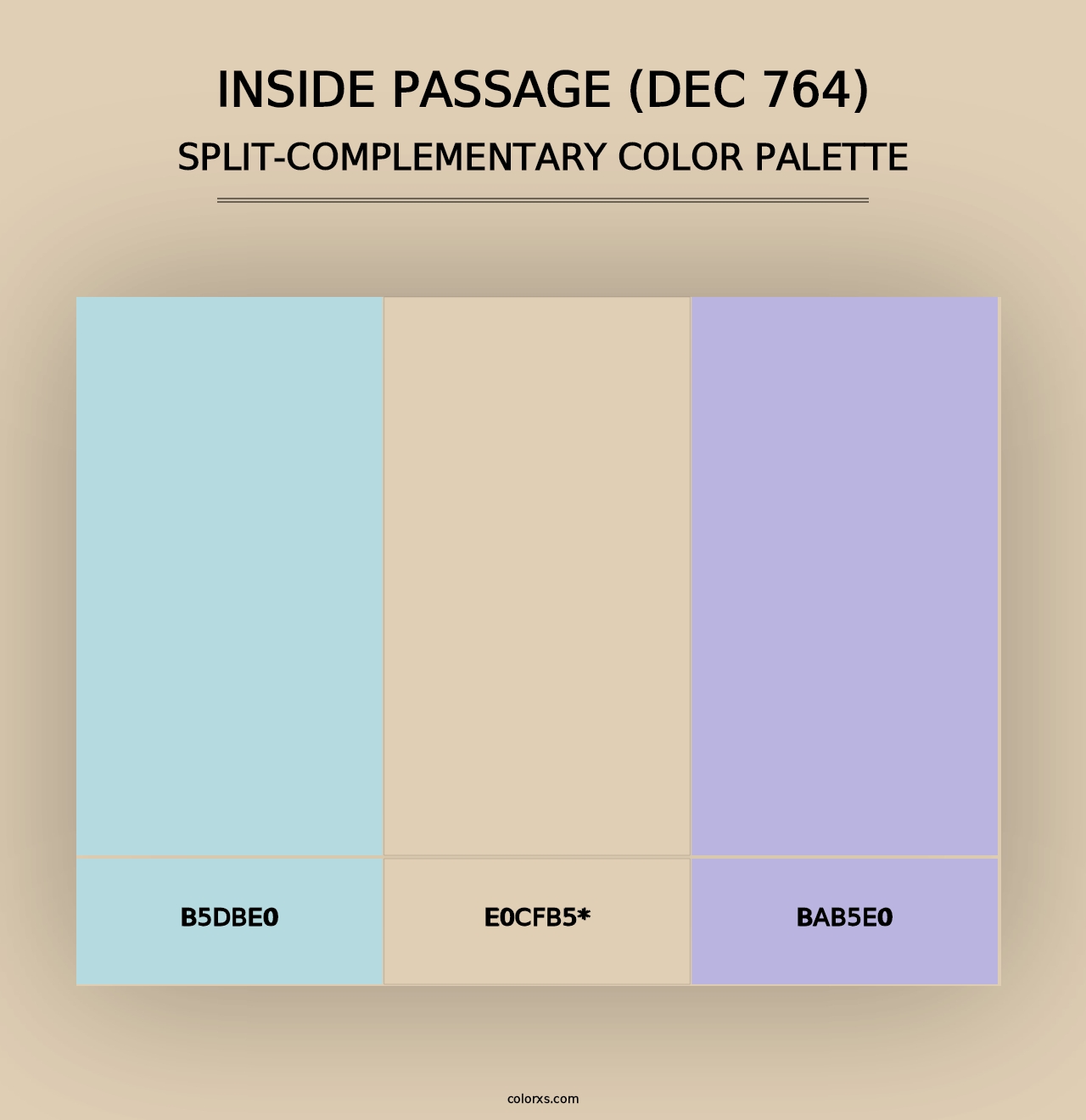 Inside Passage (DEC 764) - Split-Complementary Color Palette