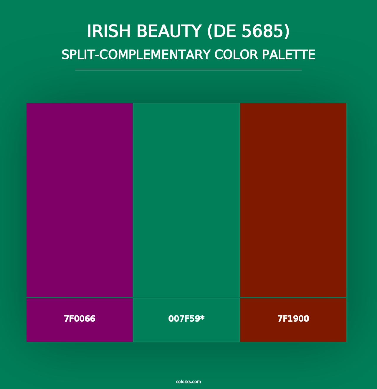 Irish Beauty (DE 5685) - Split-Complementary Color Palette