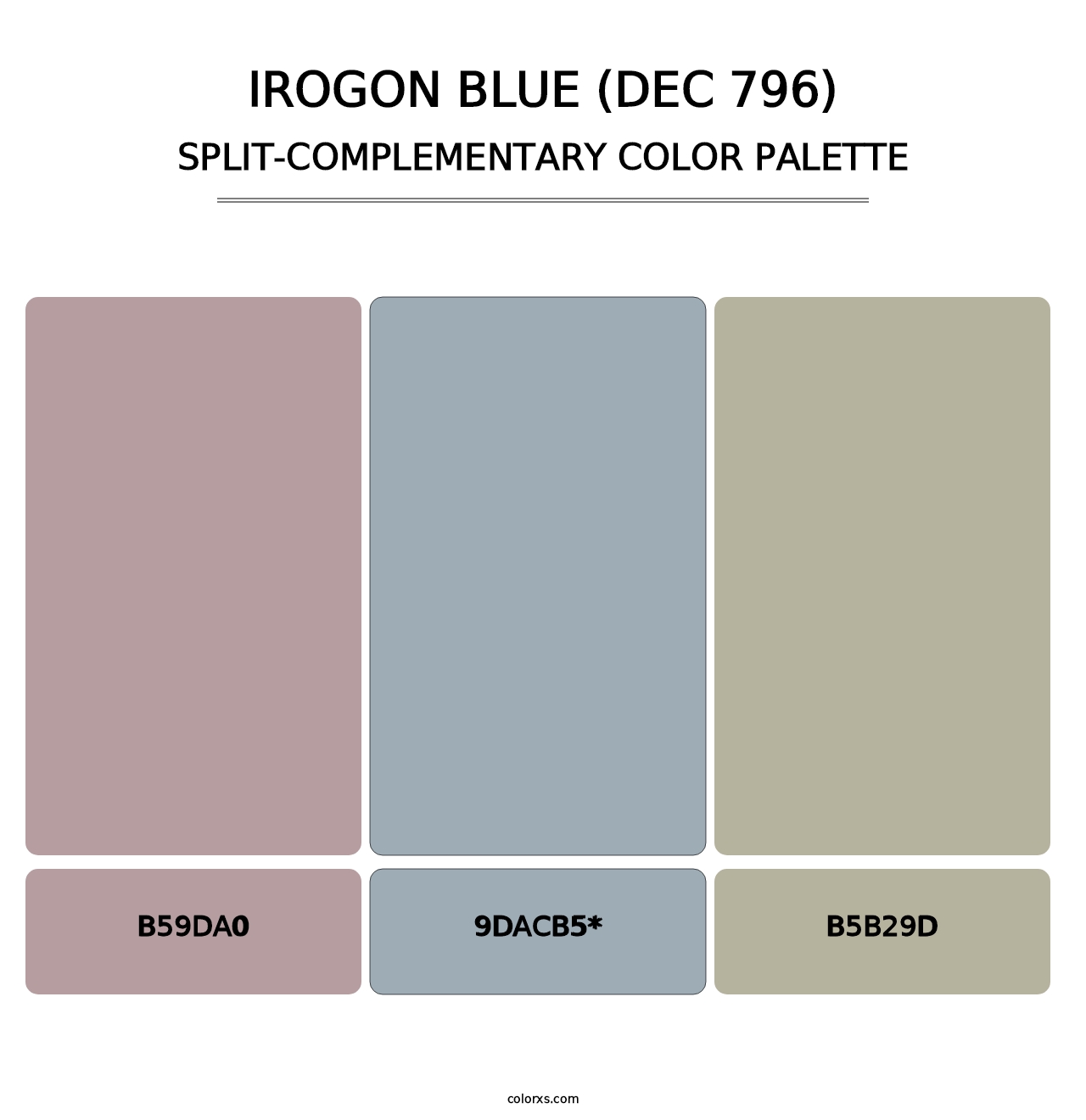 Irogon Blue (DEC 796) - Split-Complementary Color Palette