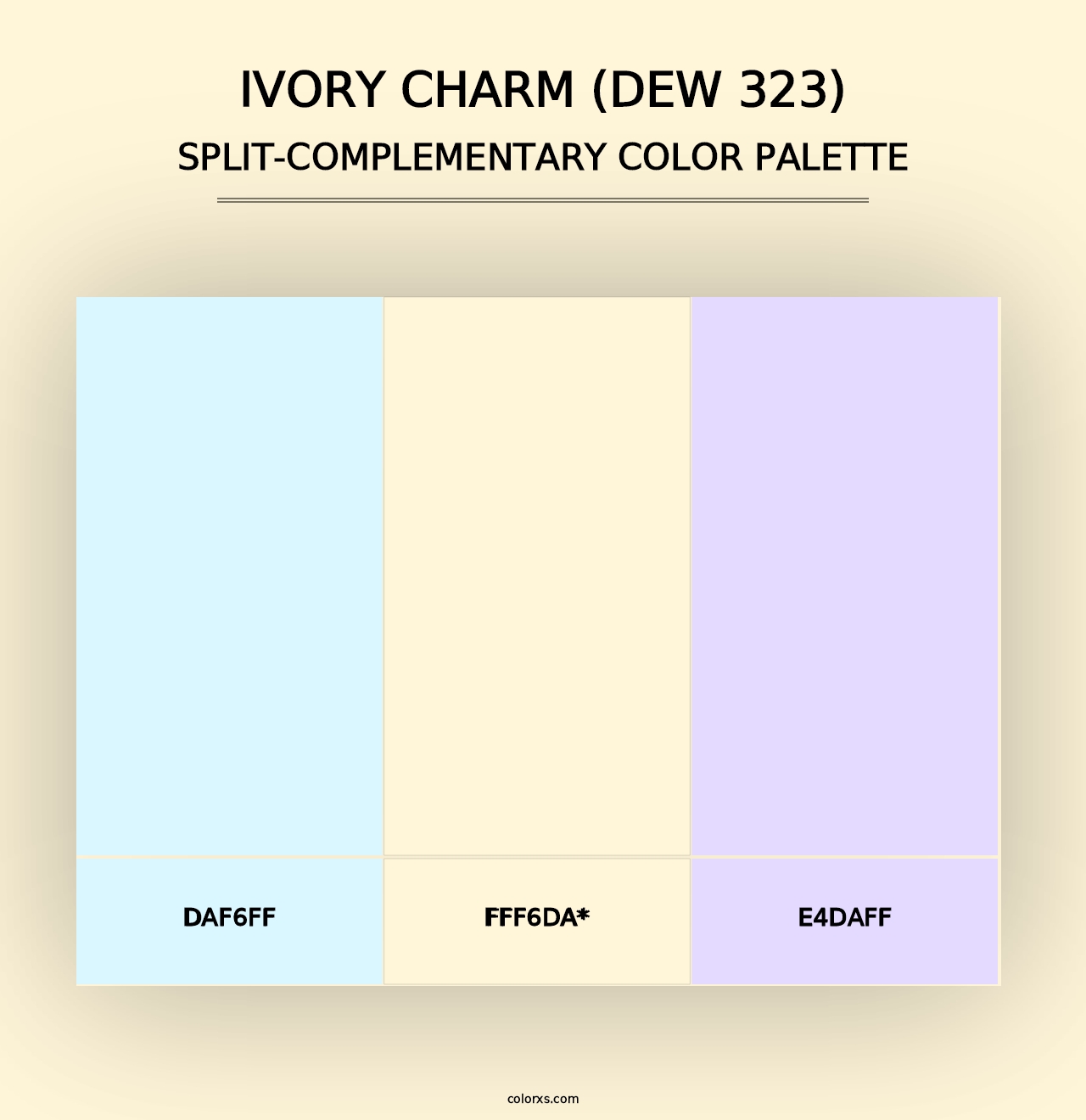 Ivory Charm (DEW 323) - Split-Complementary Color Palette