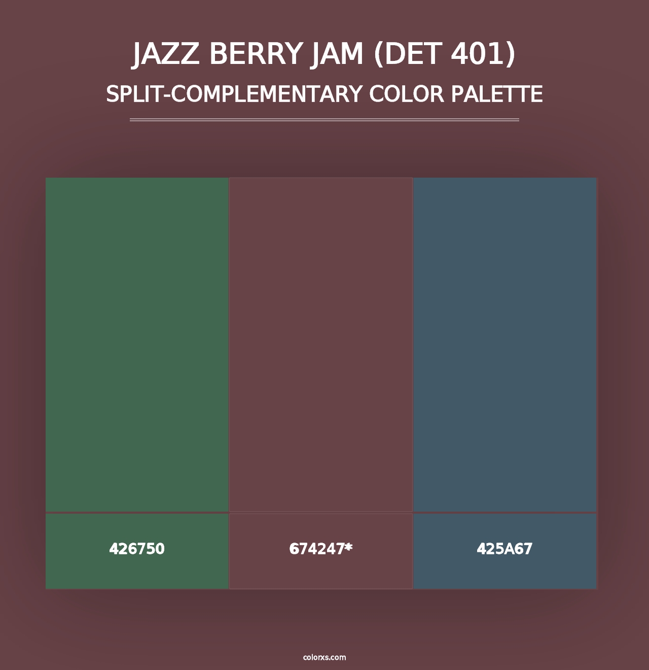 Jazz Berry Jam (DET 401) - Split-Complementary Color Palette