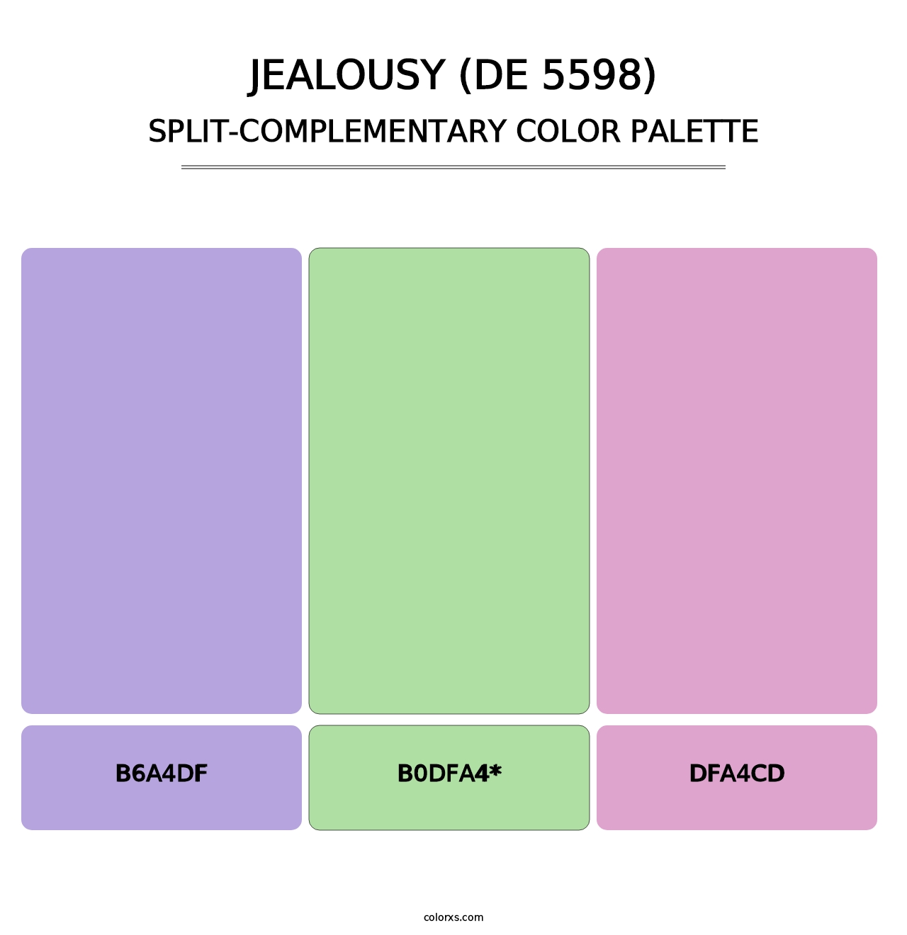 Jealousy (DE 5598) - Split-Complementary Color Palette